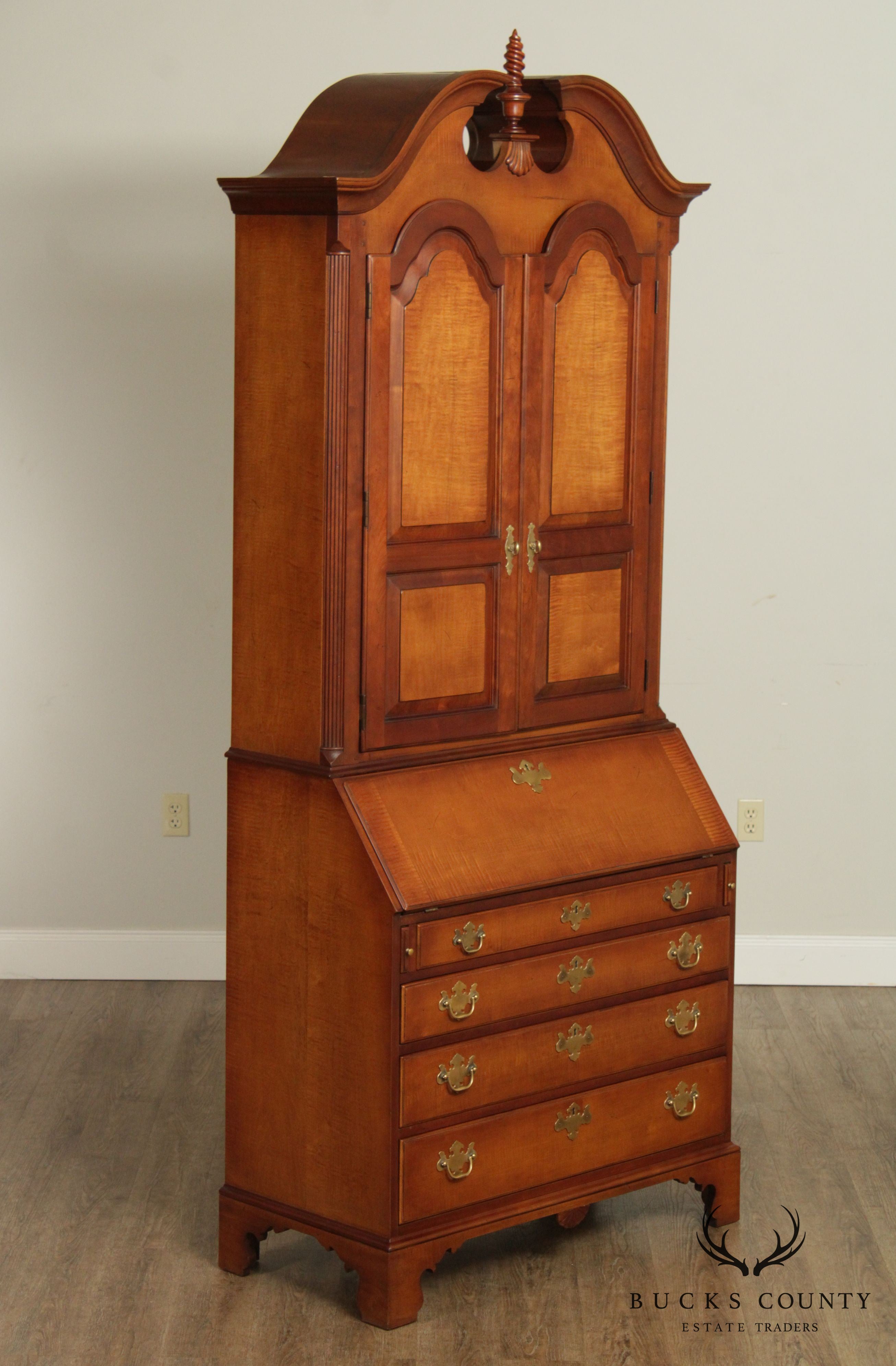 Hickory Chair Chippendale Style Tiger Maple Secretory Desk