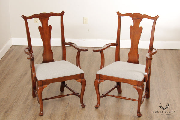 Herald Furniture Co. Queen Anne Style Pair of Cherry Armchairs