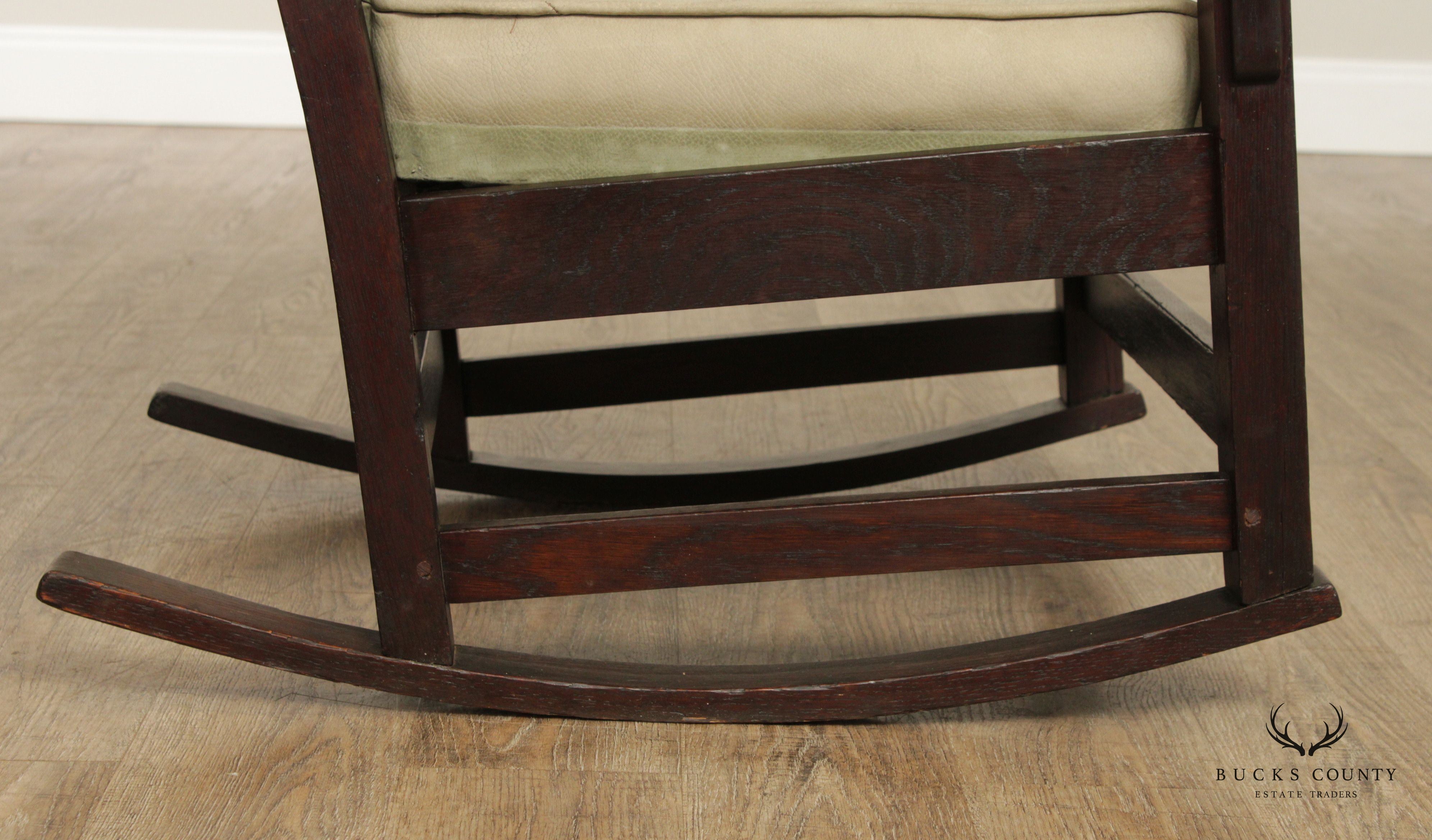 Gustav Stickley Antique Oak Arts & Crafts Rocking Chair model #393