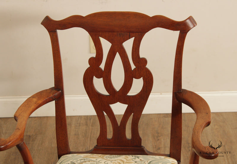 Chippendale Style Antique Mahogany Armchair