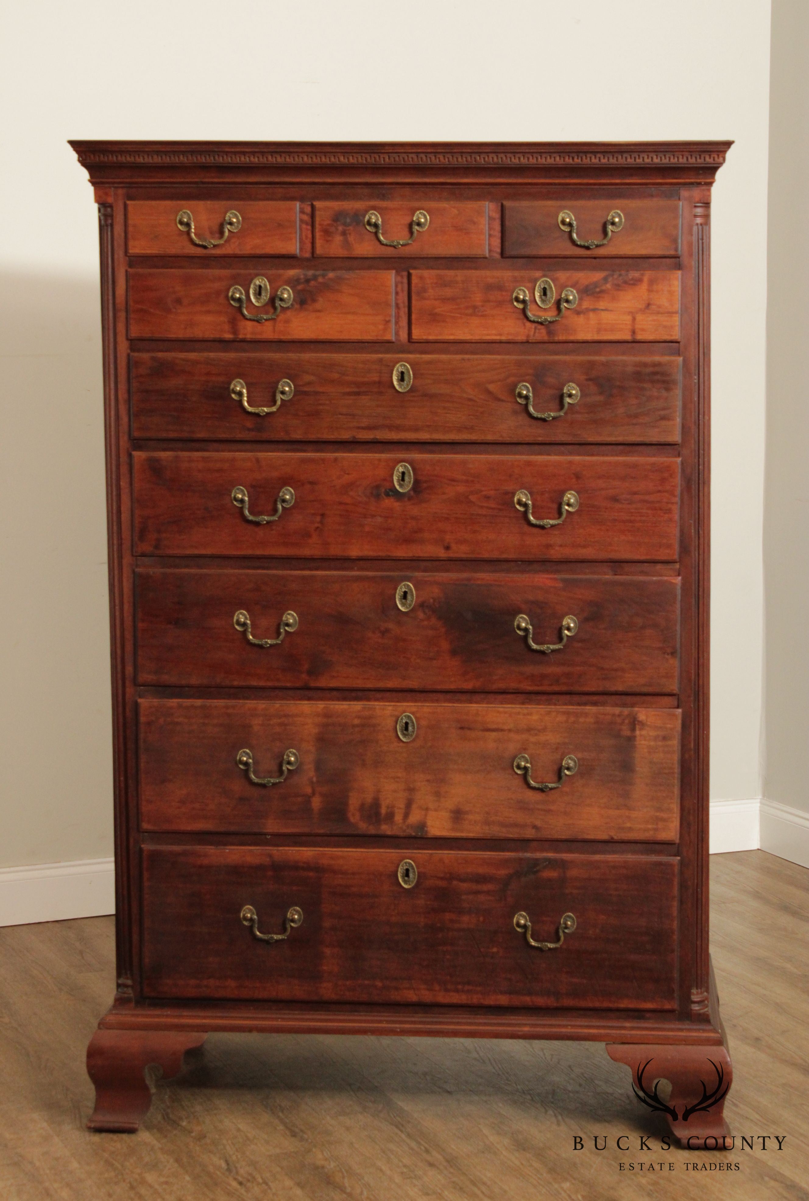 Antique 18th Century American Chippendale Style Mahogany High Chest