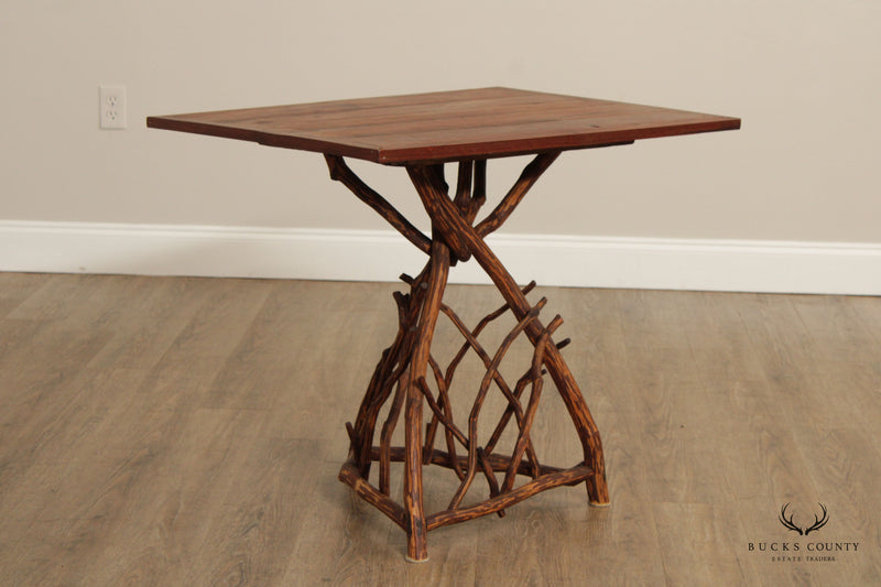 Vintage Adirondack Style Twig Side Table
