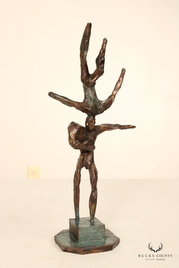 Swedish Modernist Figural Bronze Sculpture by Olof Hellström