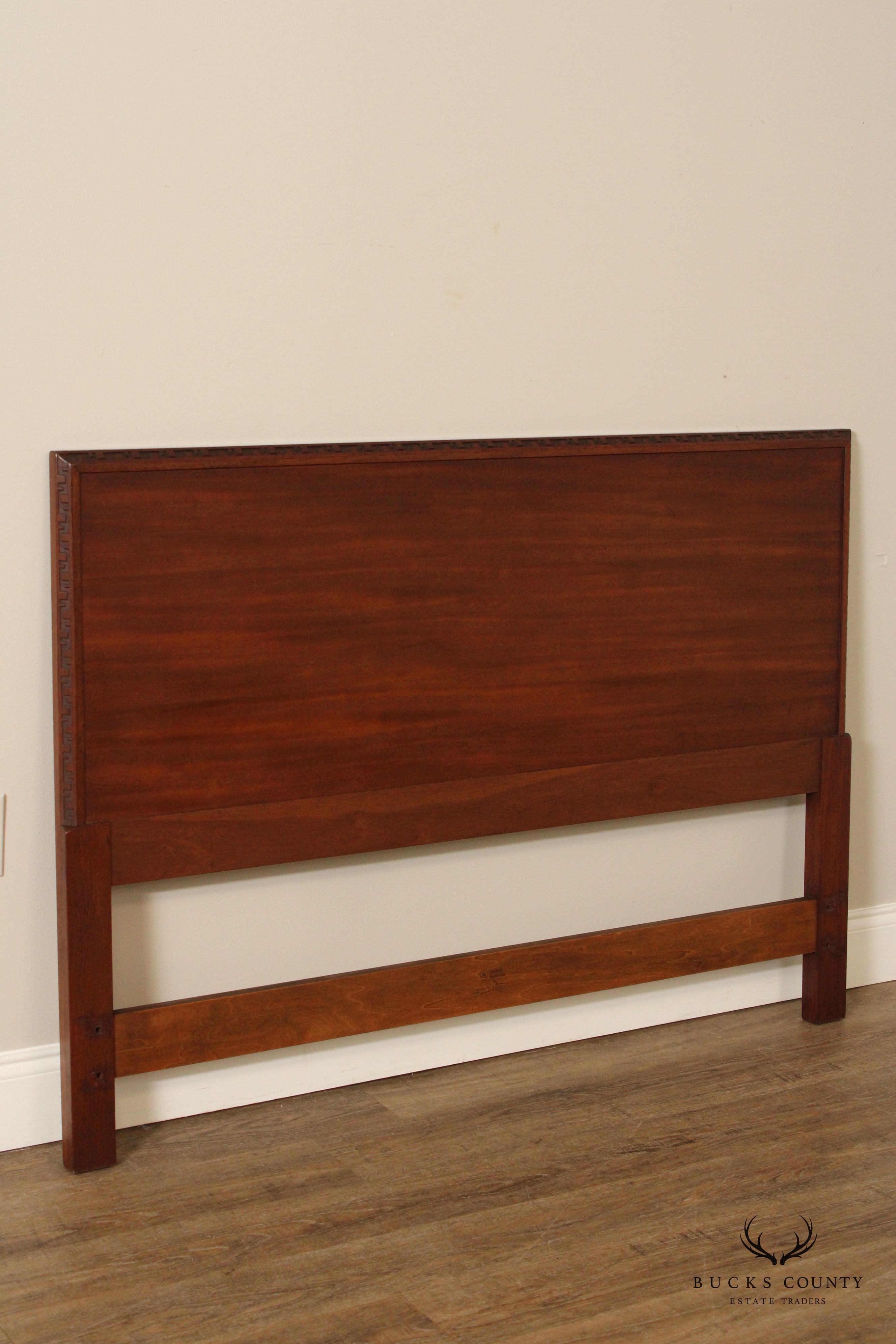 Heritage Henredon by Frank Lloyd Wright Full-Size Mahogany 'Taliesin' Headboard