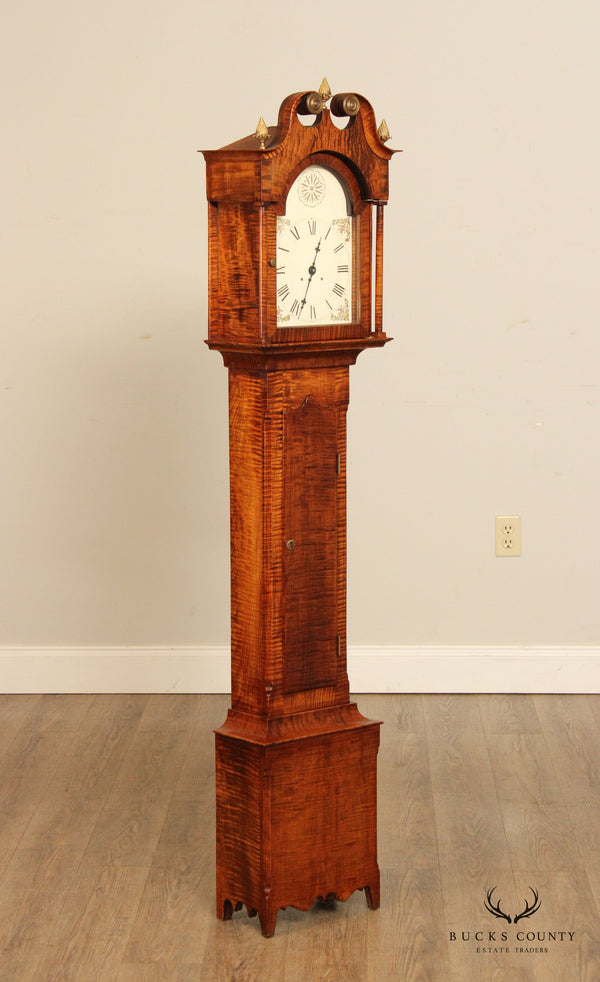 Tiger Maple Federal Style Custom Crafted Grandmother Clock