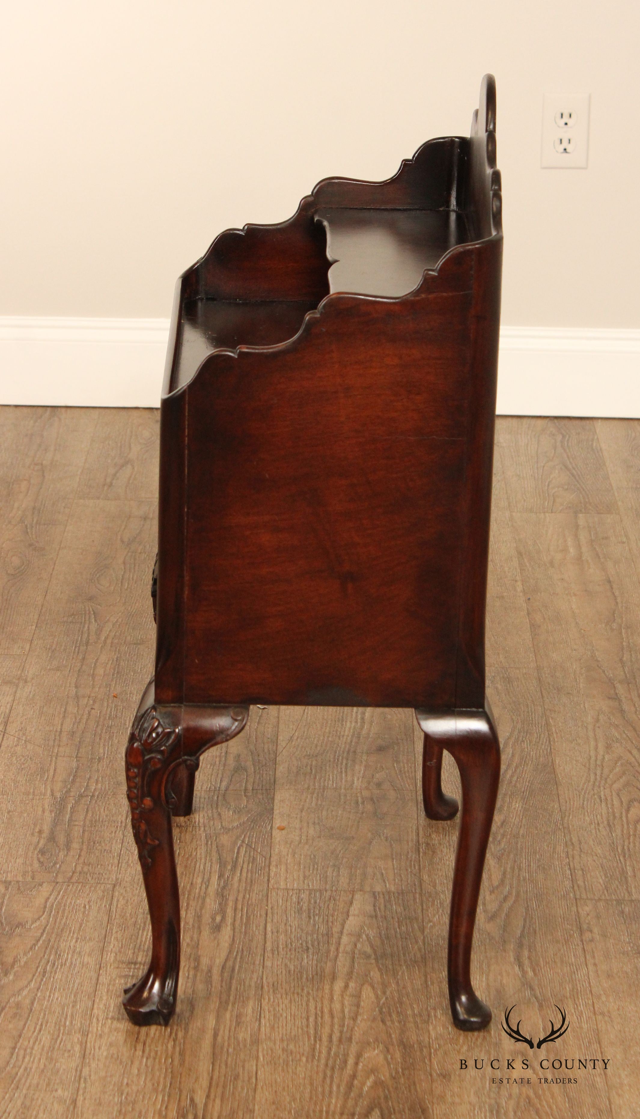 Queen Anne Style Mahogany Bookstand