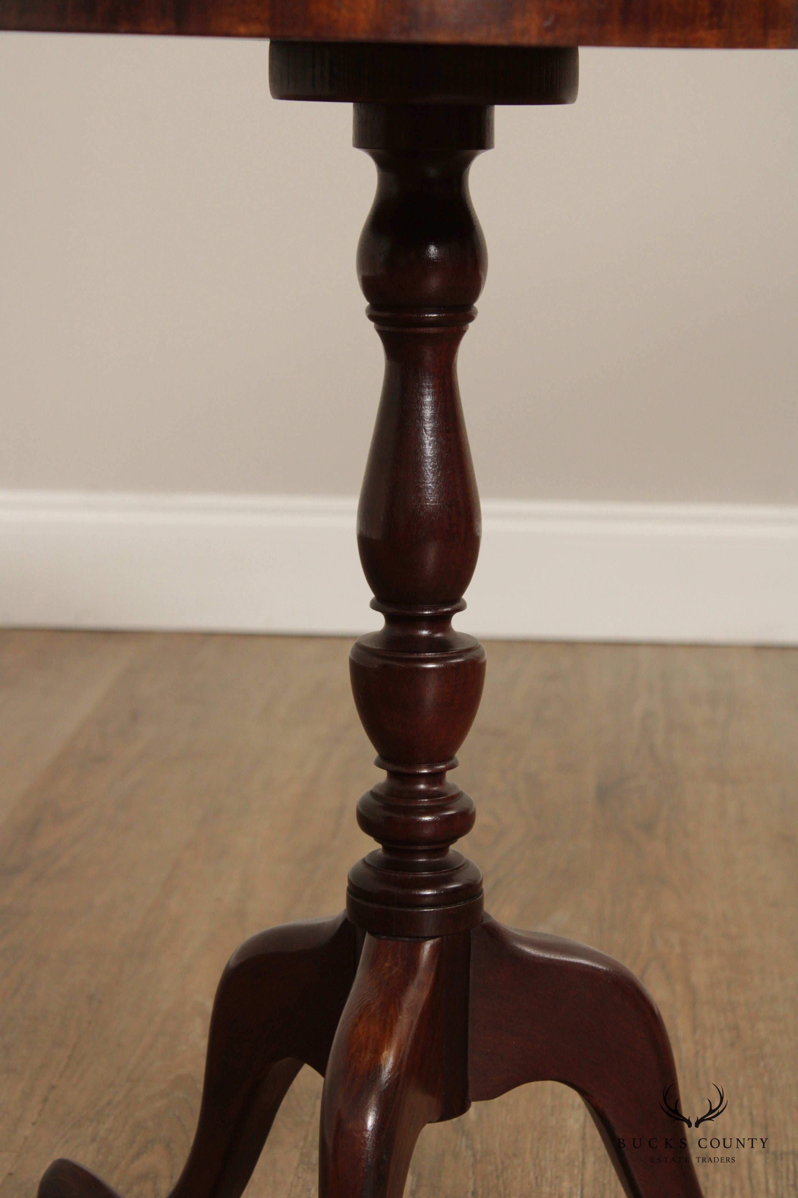 Queen Anne Style Mahogany Trefoil Tea Table