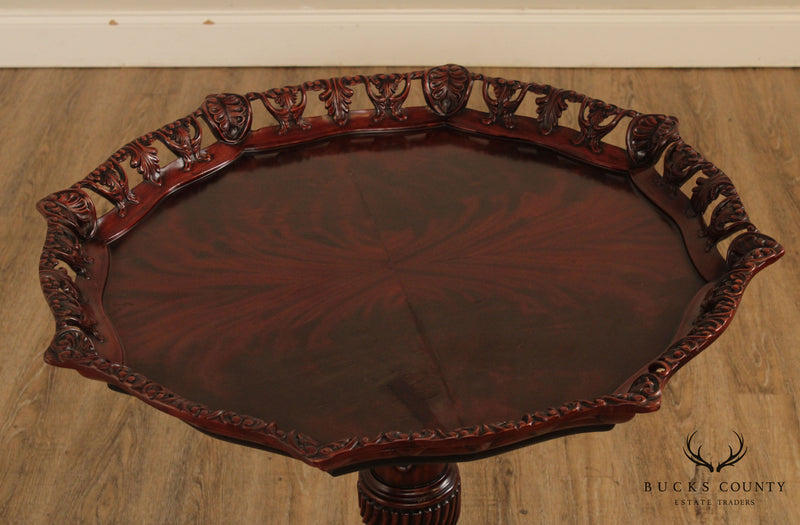 Georgian Style Carved Mahogany Pie Crust Claw Foot Side Table