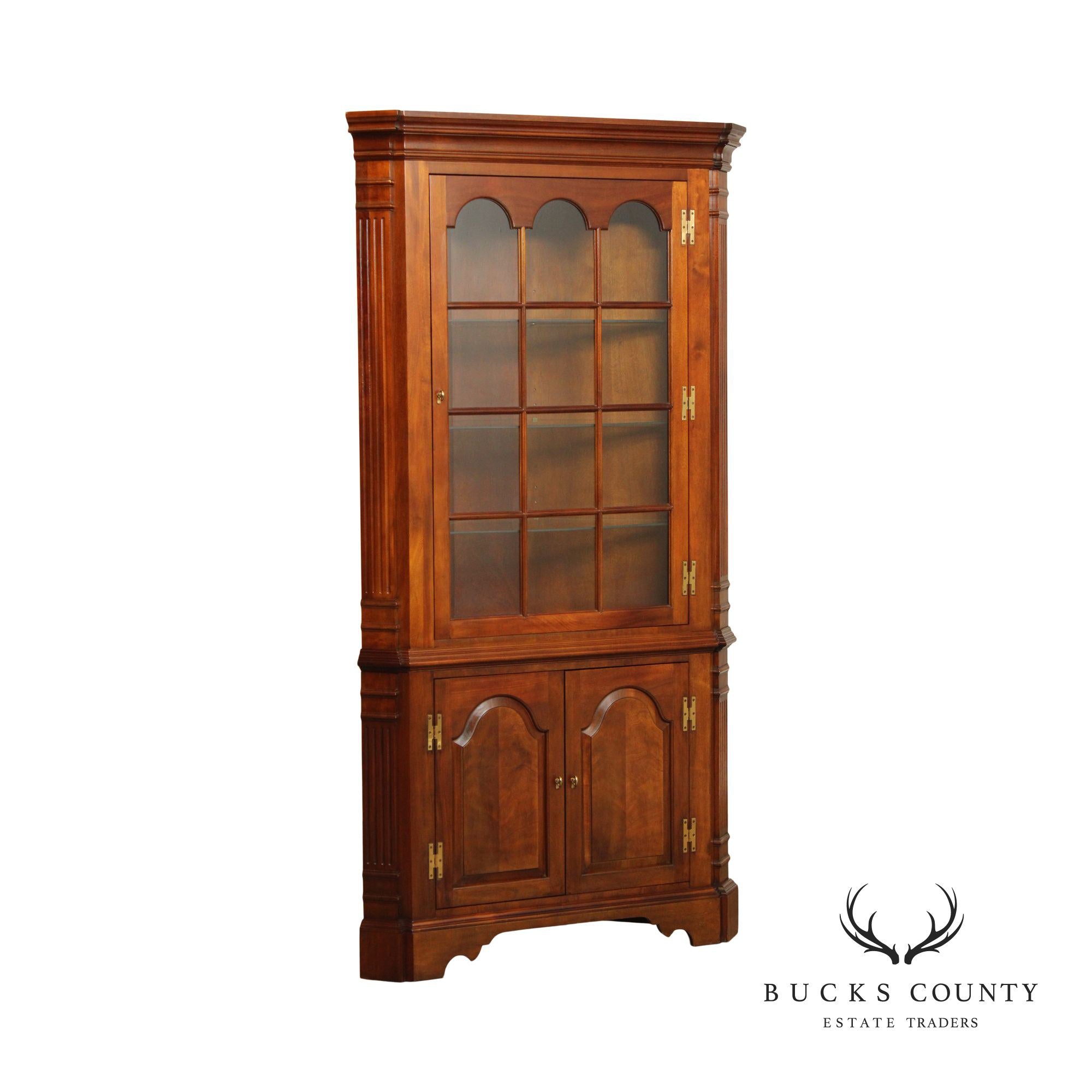 Councill Chippendale Style Mahogany Corner Cabinet