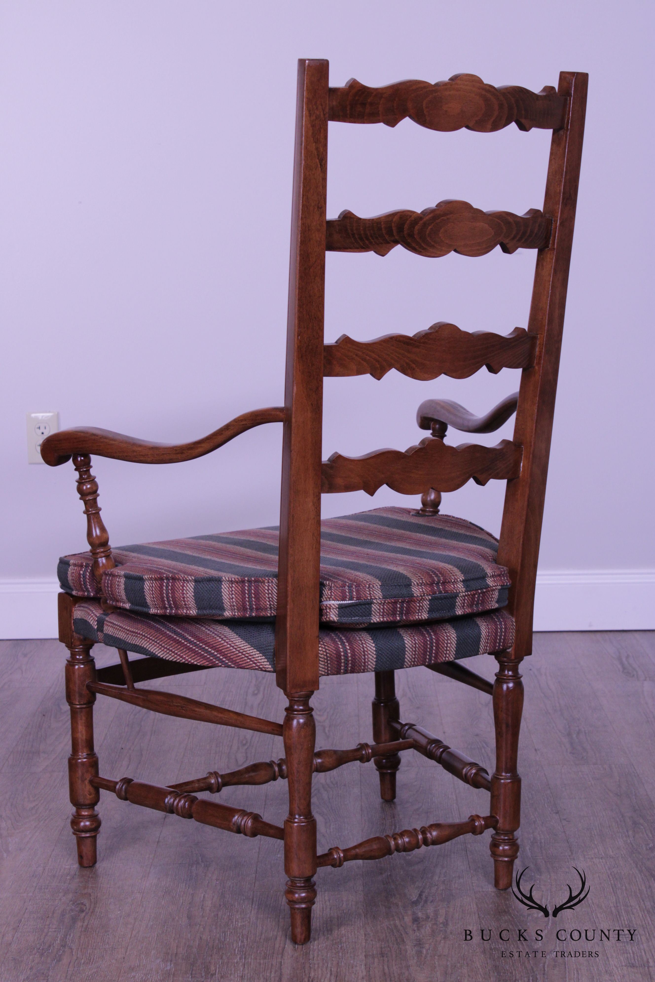 French Country Style Oak Ladderback Armchair