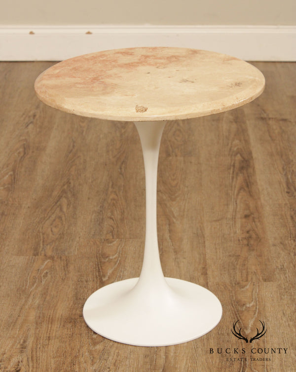 Knoll Associates Eero Saarinen Mid Century Modern Round Marble Top Tulip Side Table