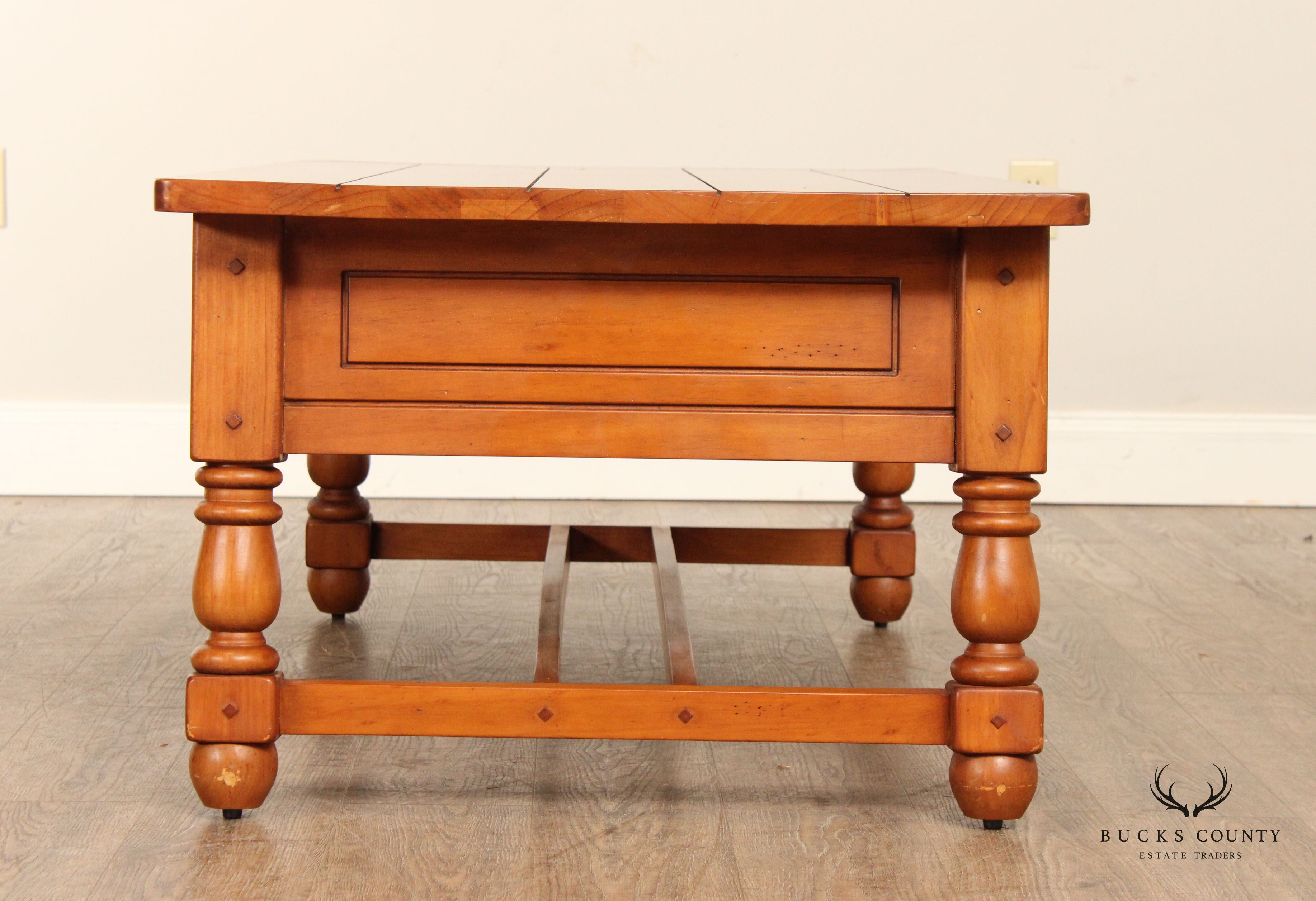 English Traditional Style Pine One-Drawer Coffee Table