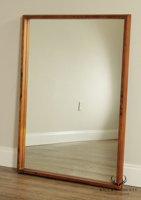Danish Modern Mid Century Rosewood Rectangular Wall Mirror