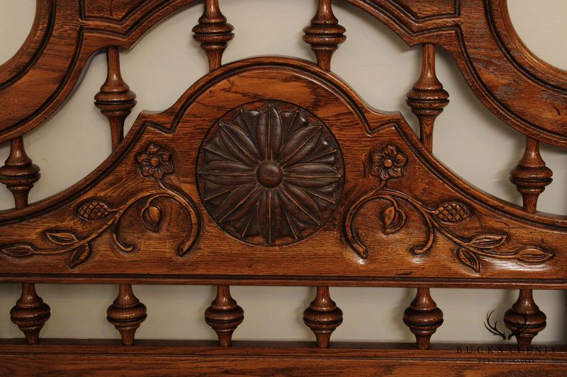 Thomasville French Country Style Vintage Oak Full or Queen Headboard