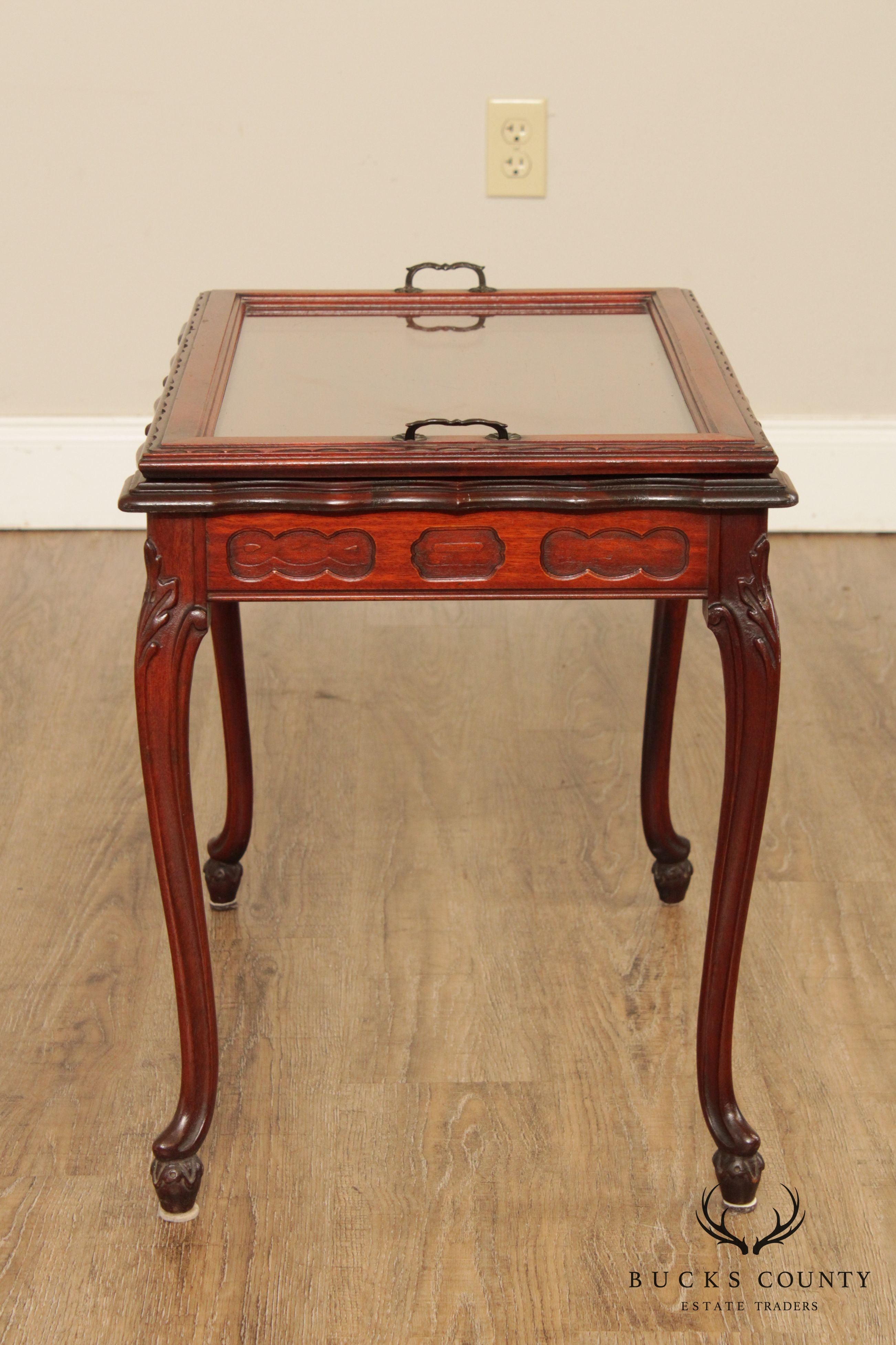 1930 French Style Mahogany Tray Top Coffee Table