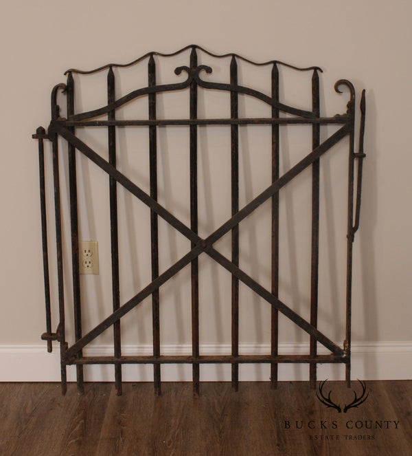 Antique 19th Century Hand Forged Wrought Iron Courtyard Garden Entrance Gate (A)