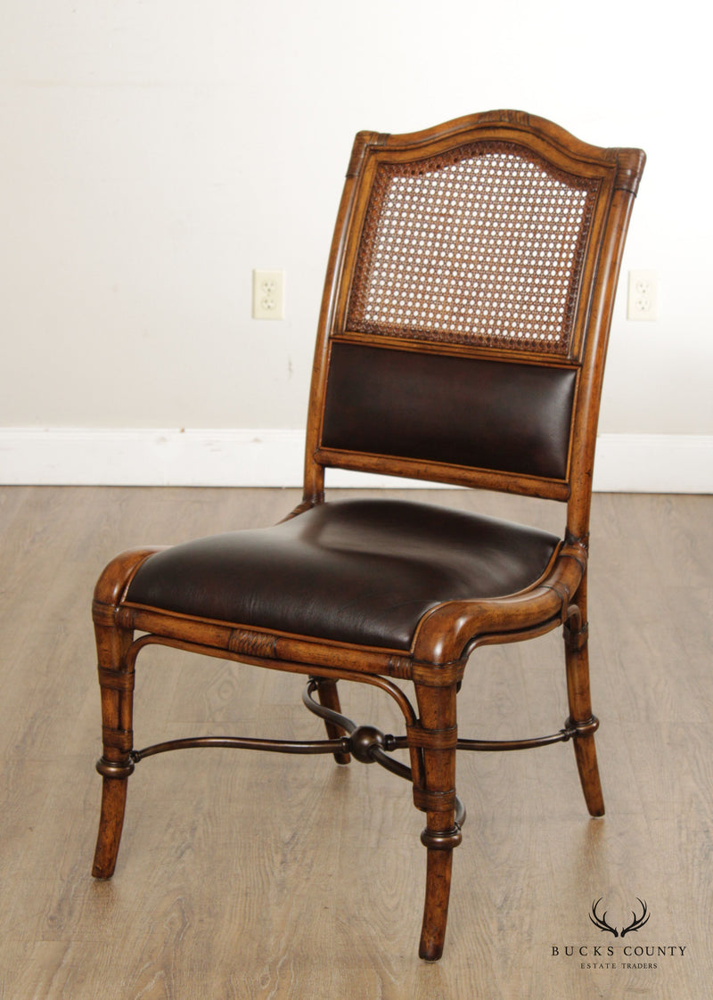 Drexel Heritage Regency Style Set Four Faux Bamboo Dining Chairs