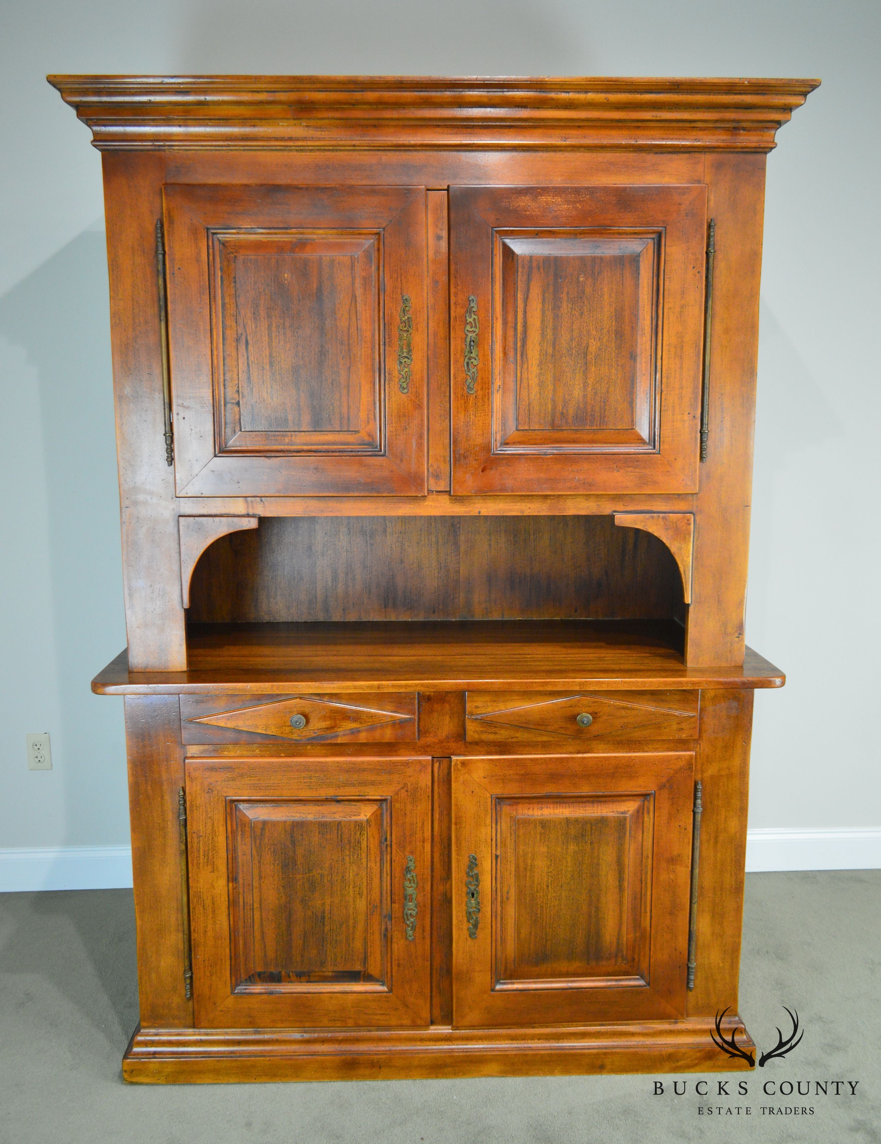 Italian Walnut Large Stepback Cupboard