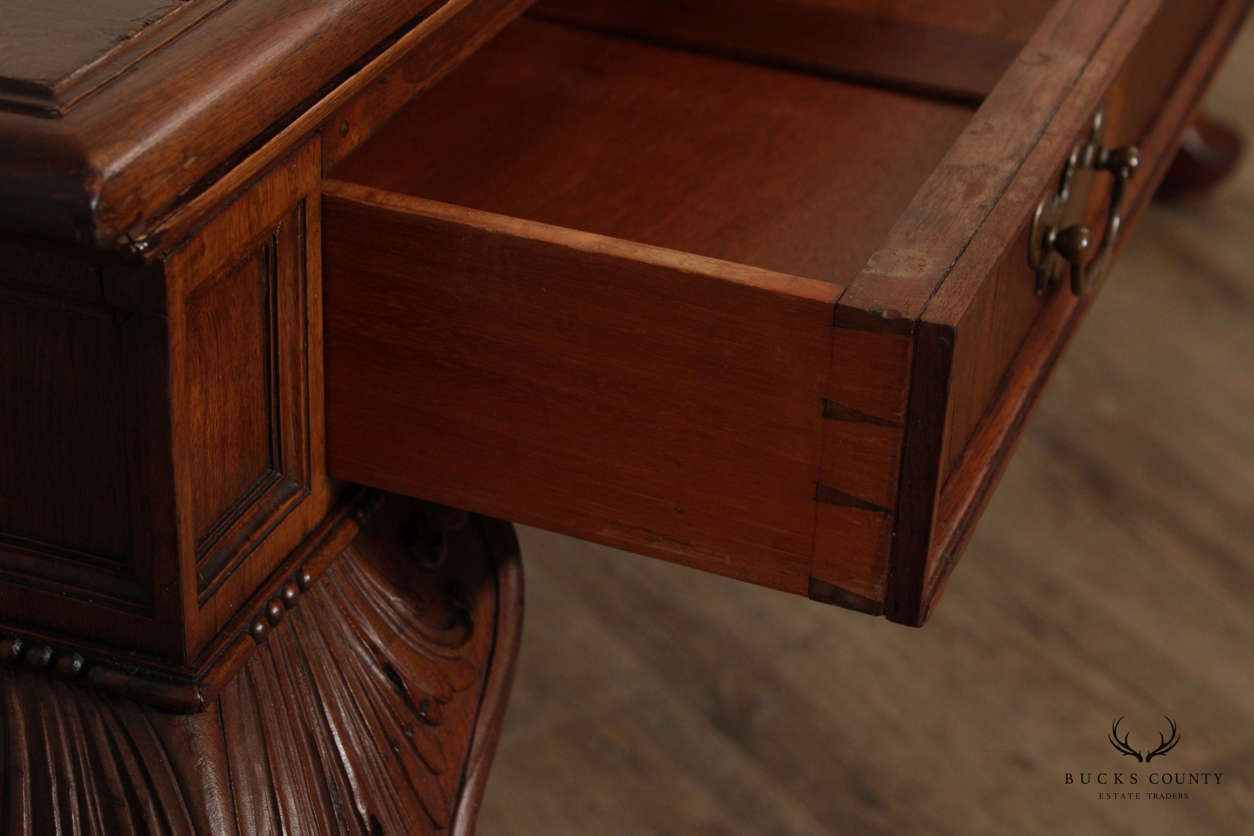 Georgian Style Antique Mahogany Leather Top Partners Desk