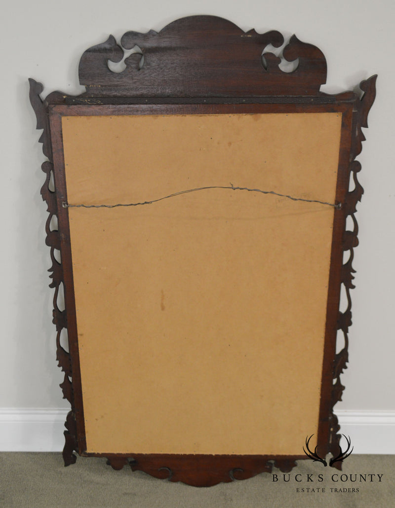 Chippendale Style Vintage Hand Carved Shell Top Mirror