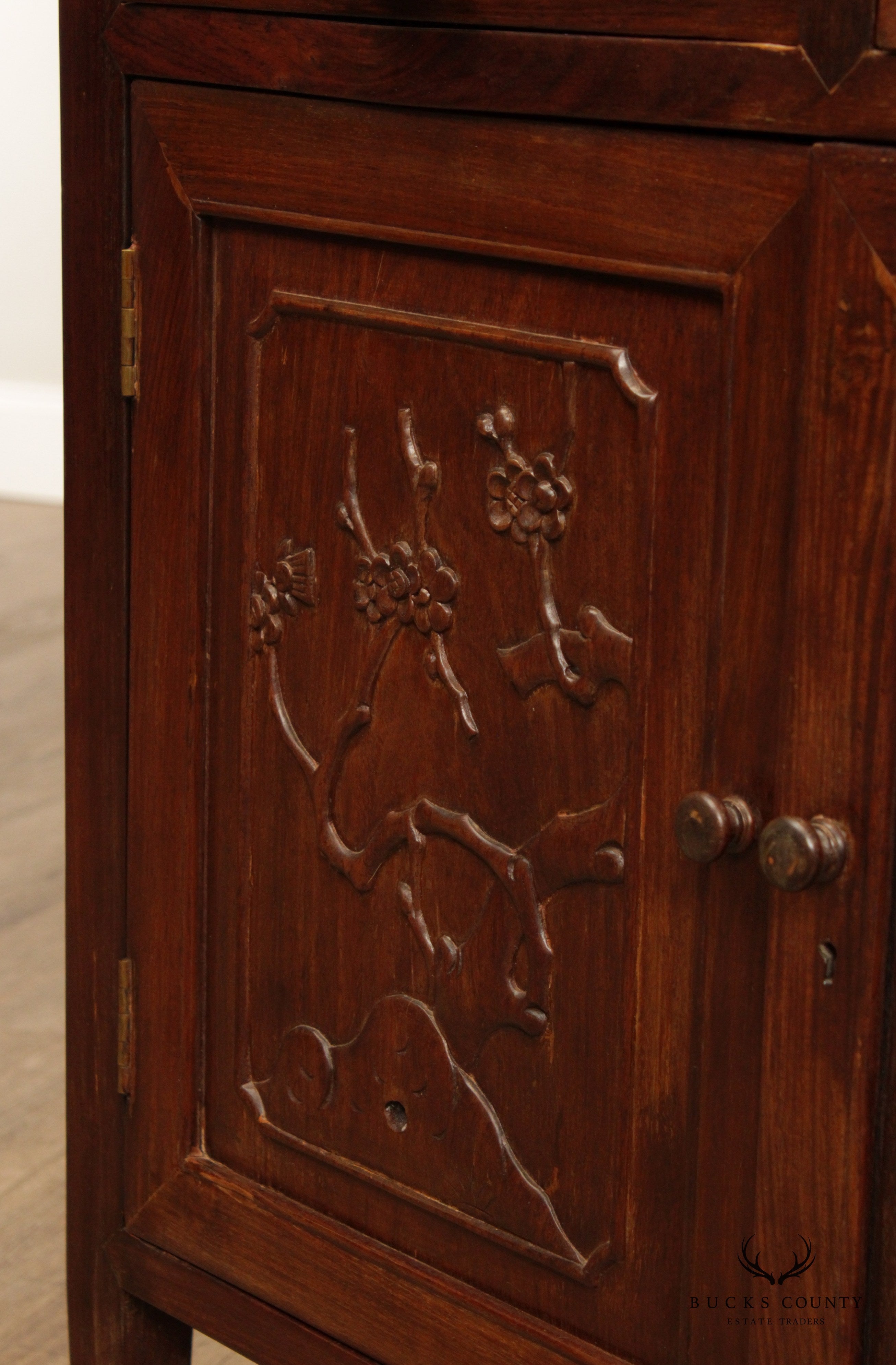 Antique Chinese Hardwood Etagere Cabinet