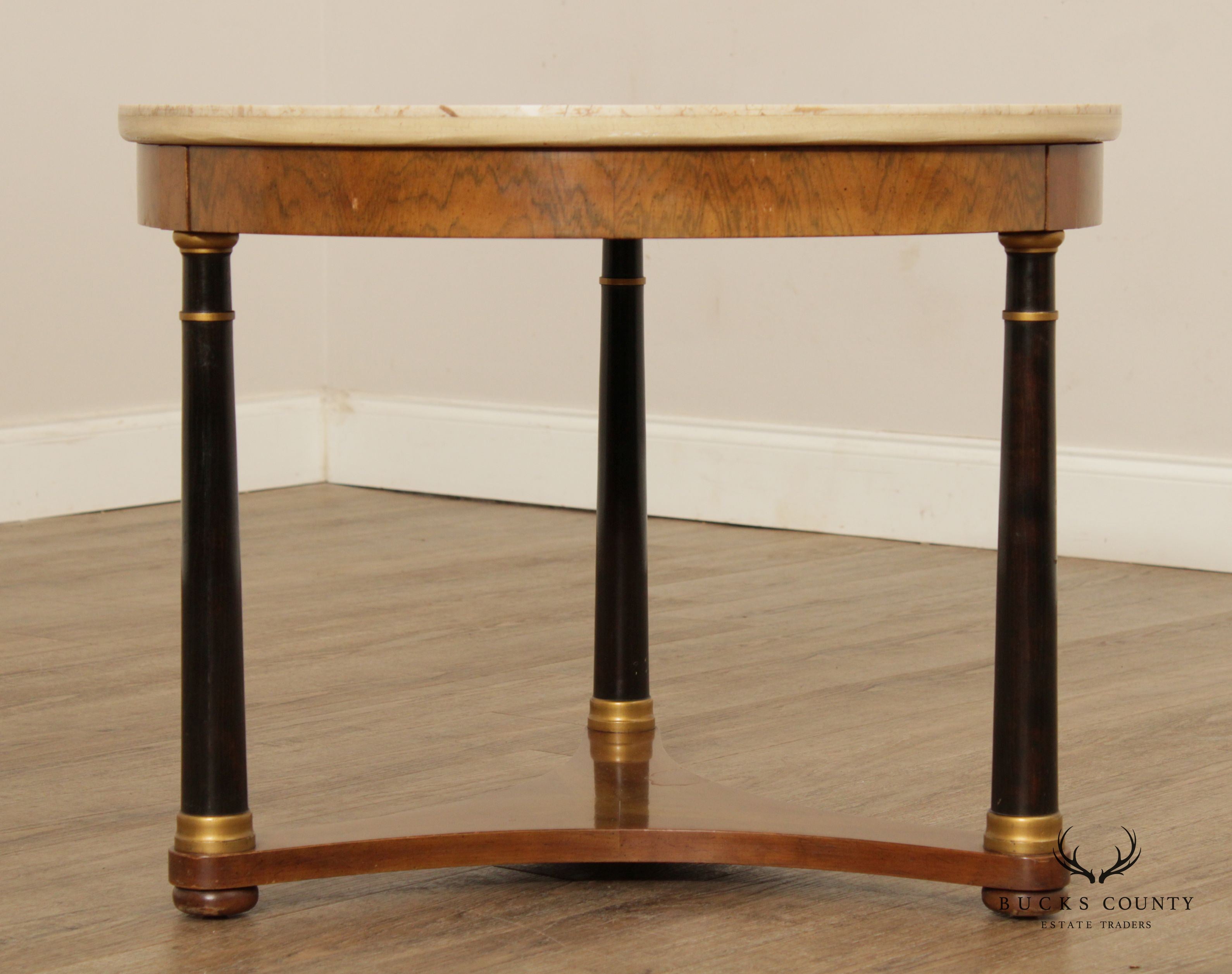 Fine Arts Furniture French Empire Style Round Marble Top Cocktail Table