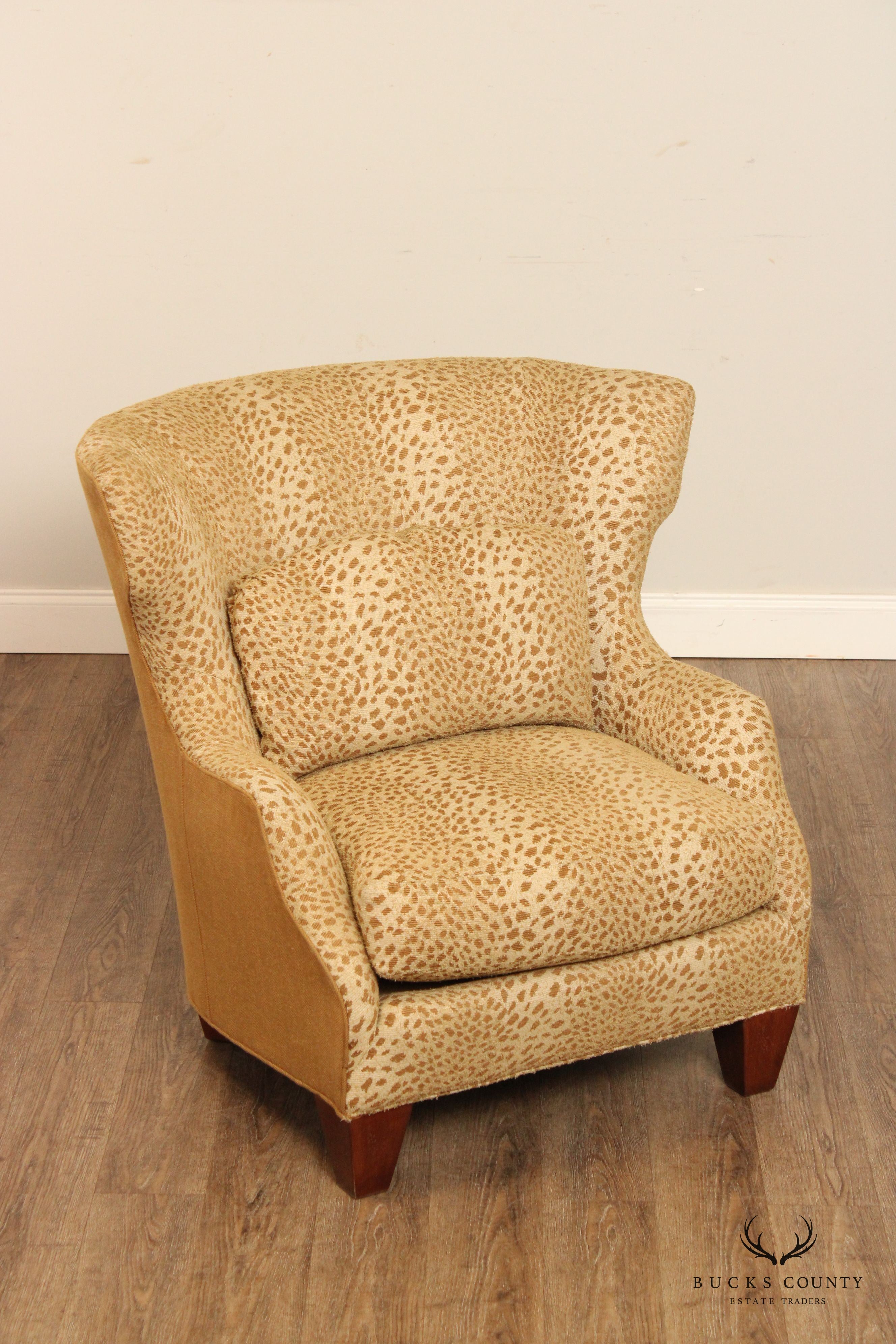 Hickory White Leopard Print Upholstered Club Chair