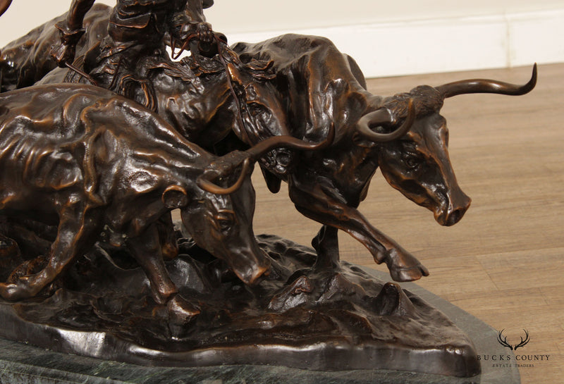 Frederic Remington 'Stampede' Monumental Bronze Sculpture