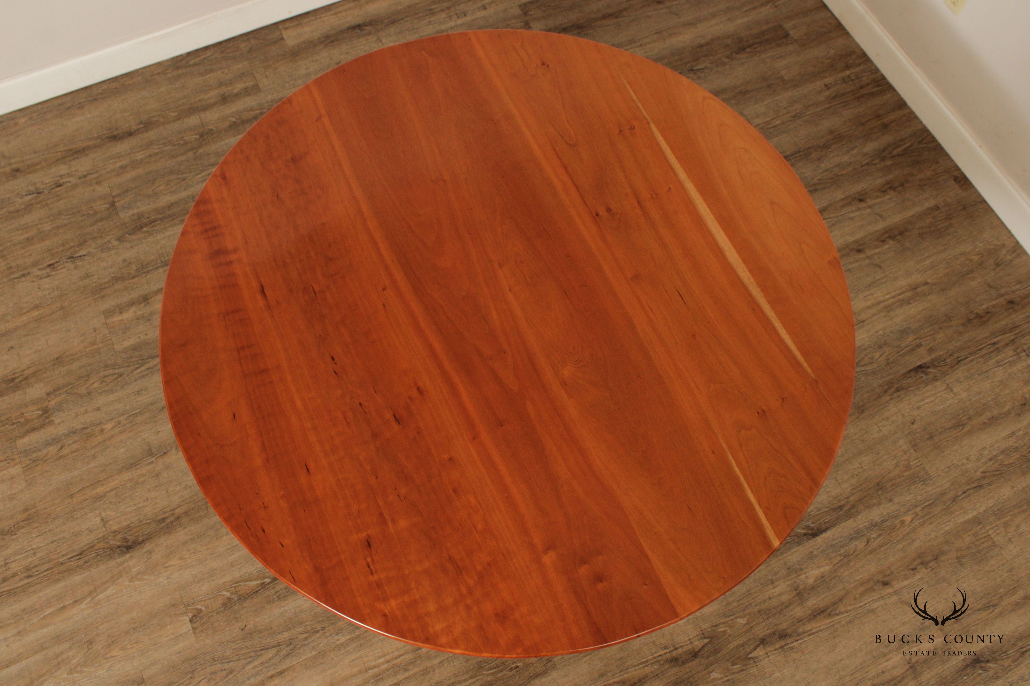 Custom Quality 60 Inch Round Cherry Trestle Dining Table