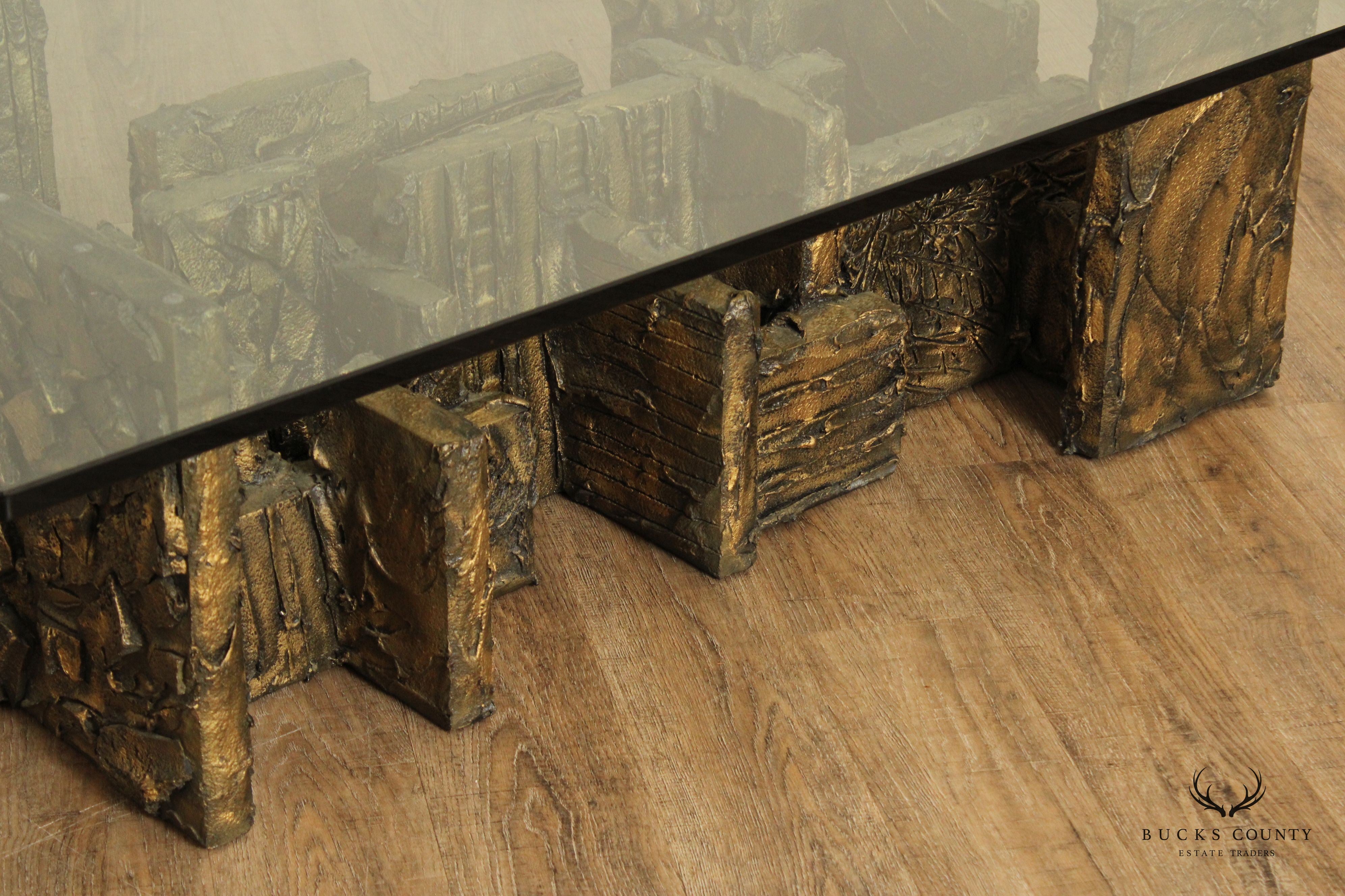 Paul Evans Brutalist Style 'PE 131' Bronzed Coffee Table