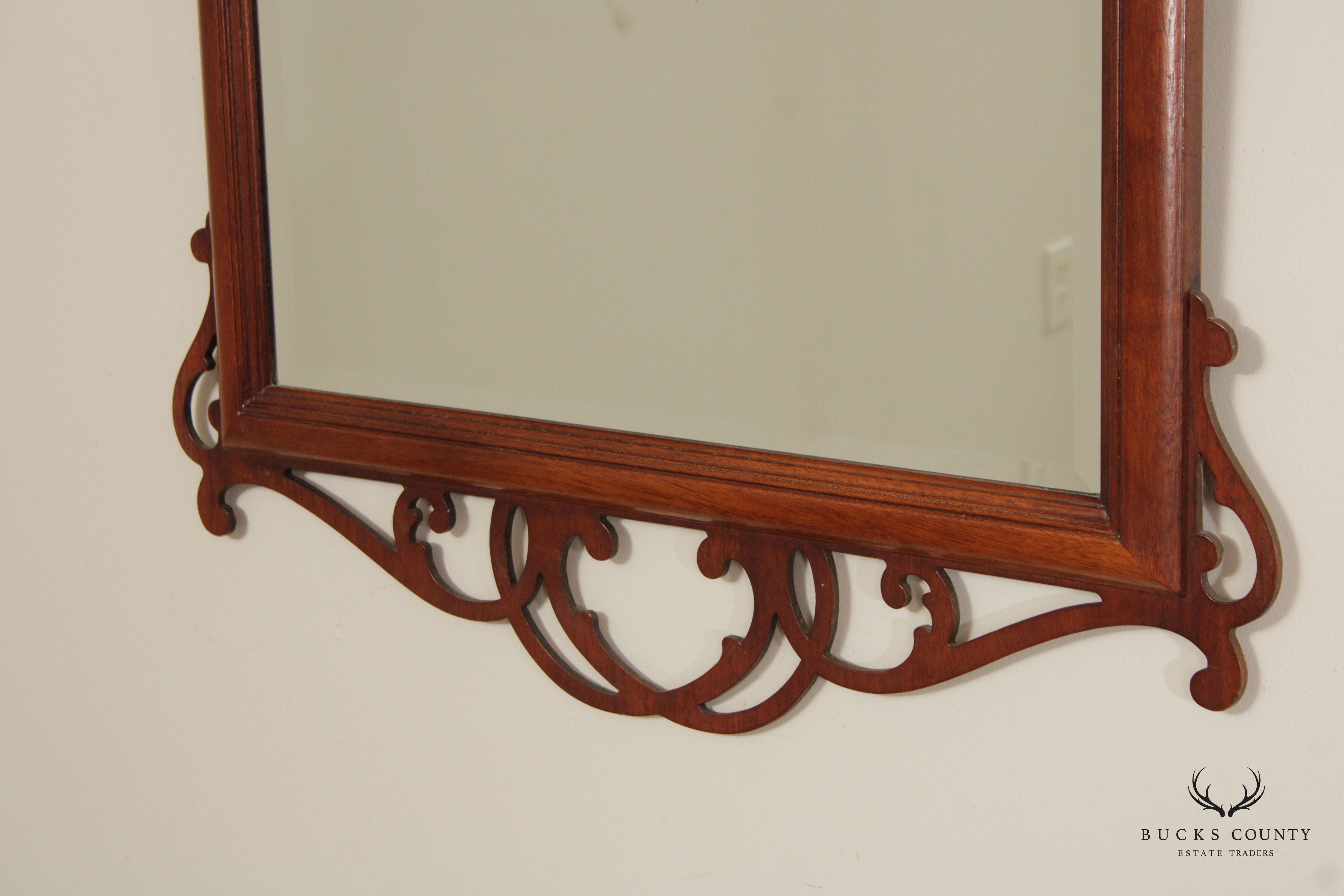 Federal Style Carved Mahogany Fretwork Wall Mirror