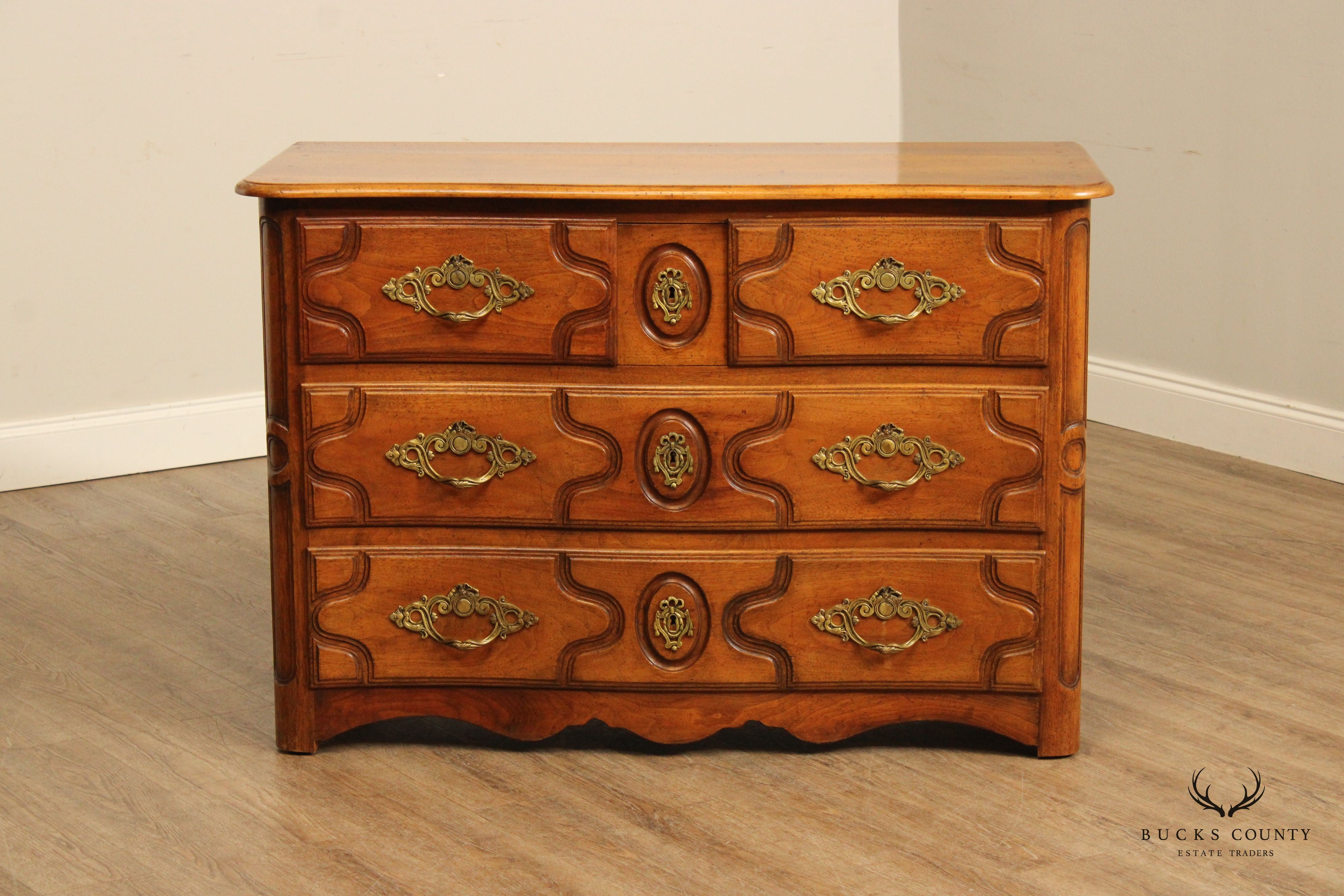 Don Ruseau Custom French Style Pair of Walnut Chests of Drawers