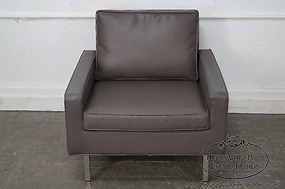 Milo Baughman Thayer Coggin Mid Century Modern Chrome Frame Club Lounge Chair