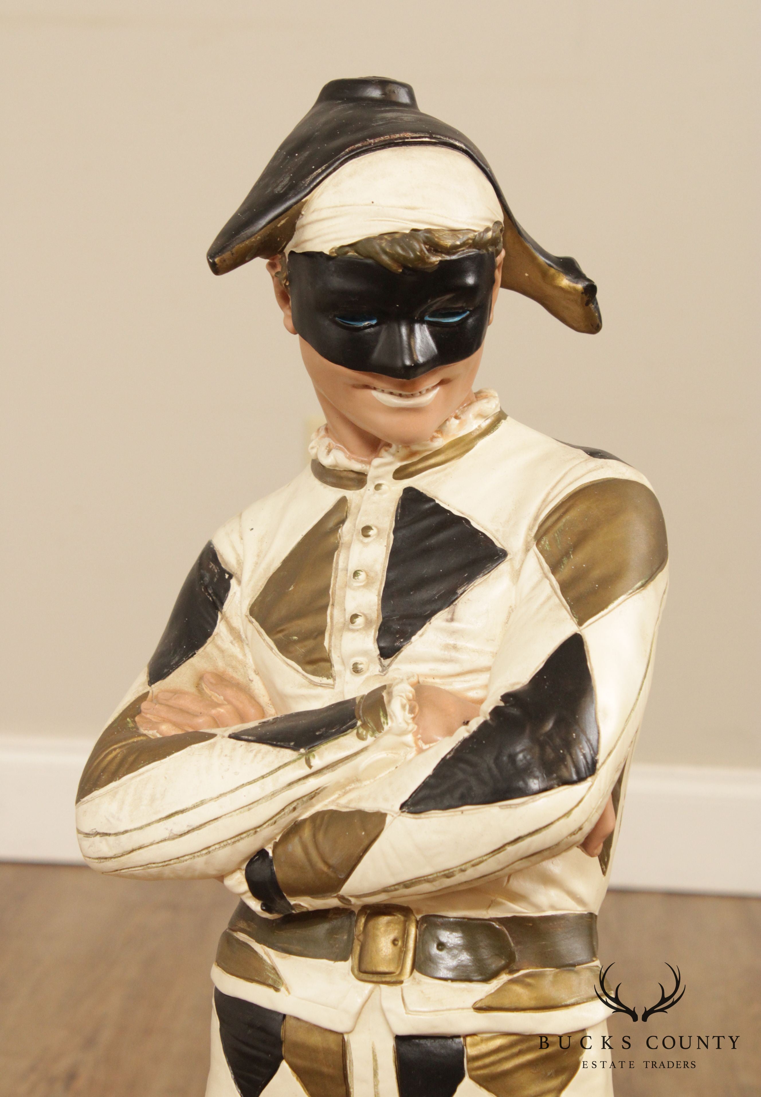 Mid Century Modern Hand Painted Harlequin Statue