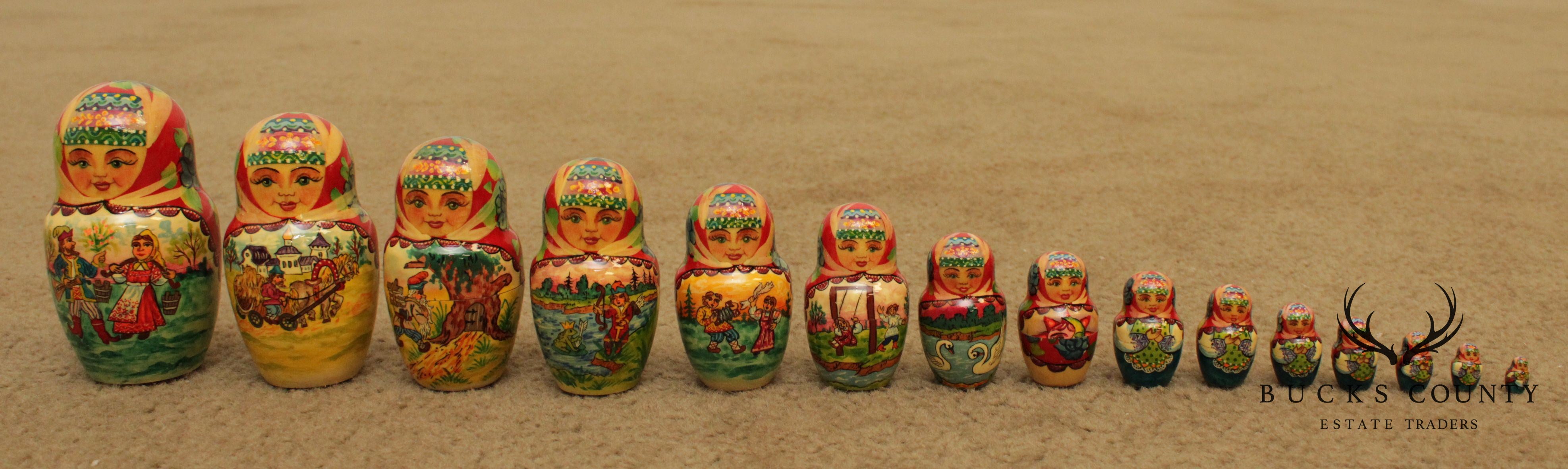 Russian Nesting Dolls 29 Pieces Artist Signed