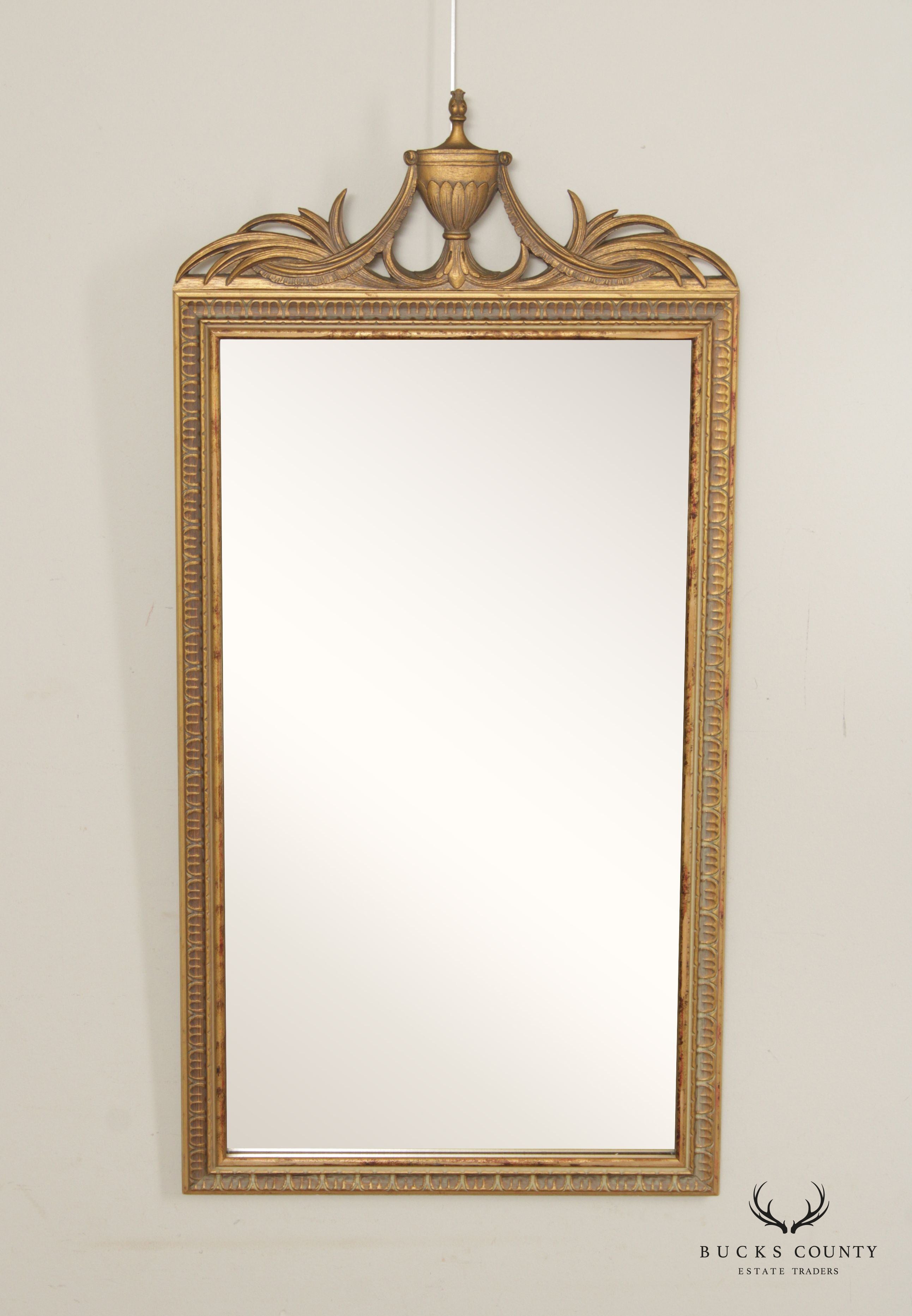 Adams Style Carved Giltwood Accent Wall Mirror