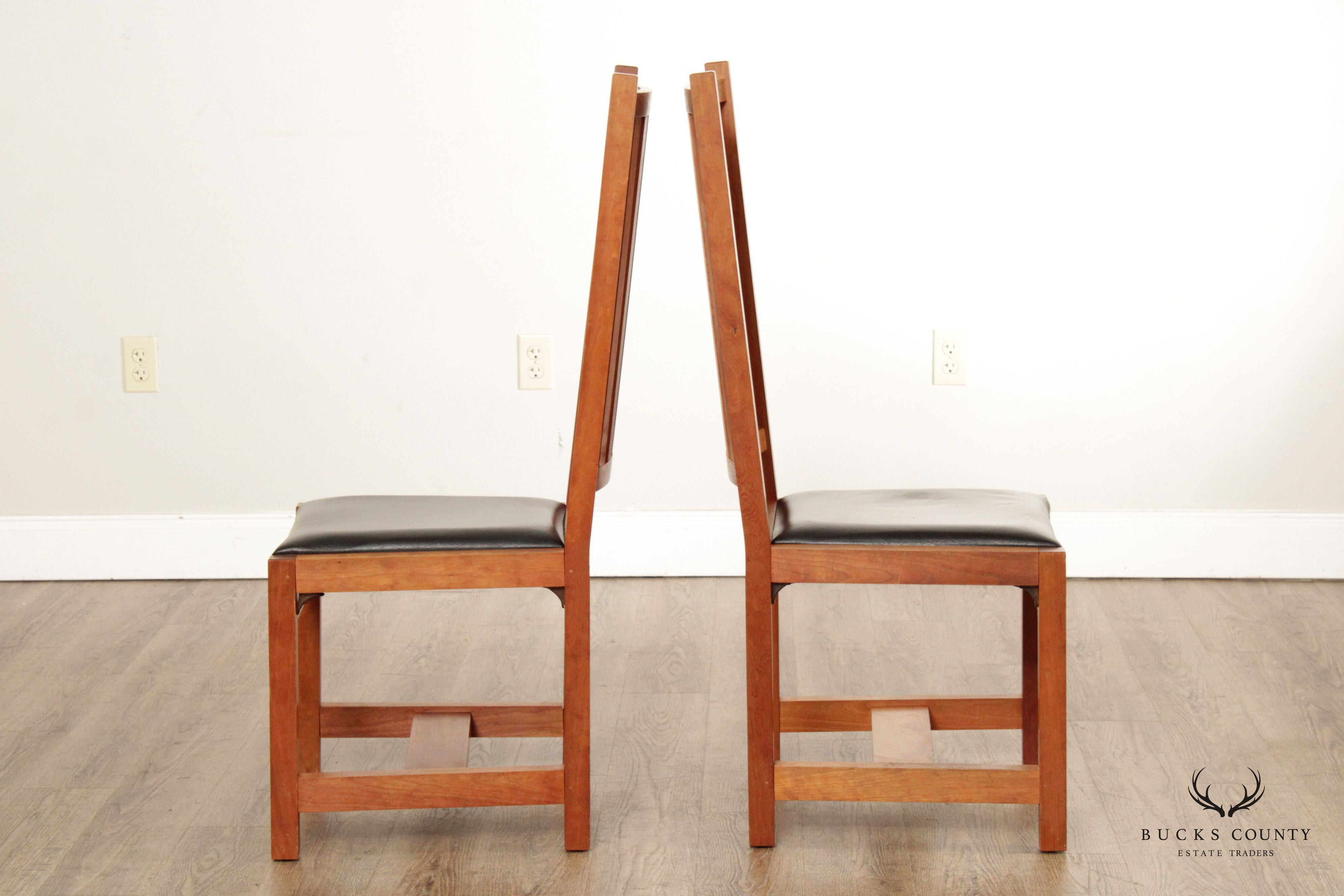 Thomas Moser Mission Style Pair Cherry Side Chairs