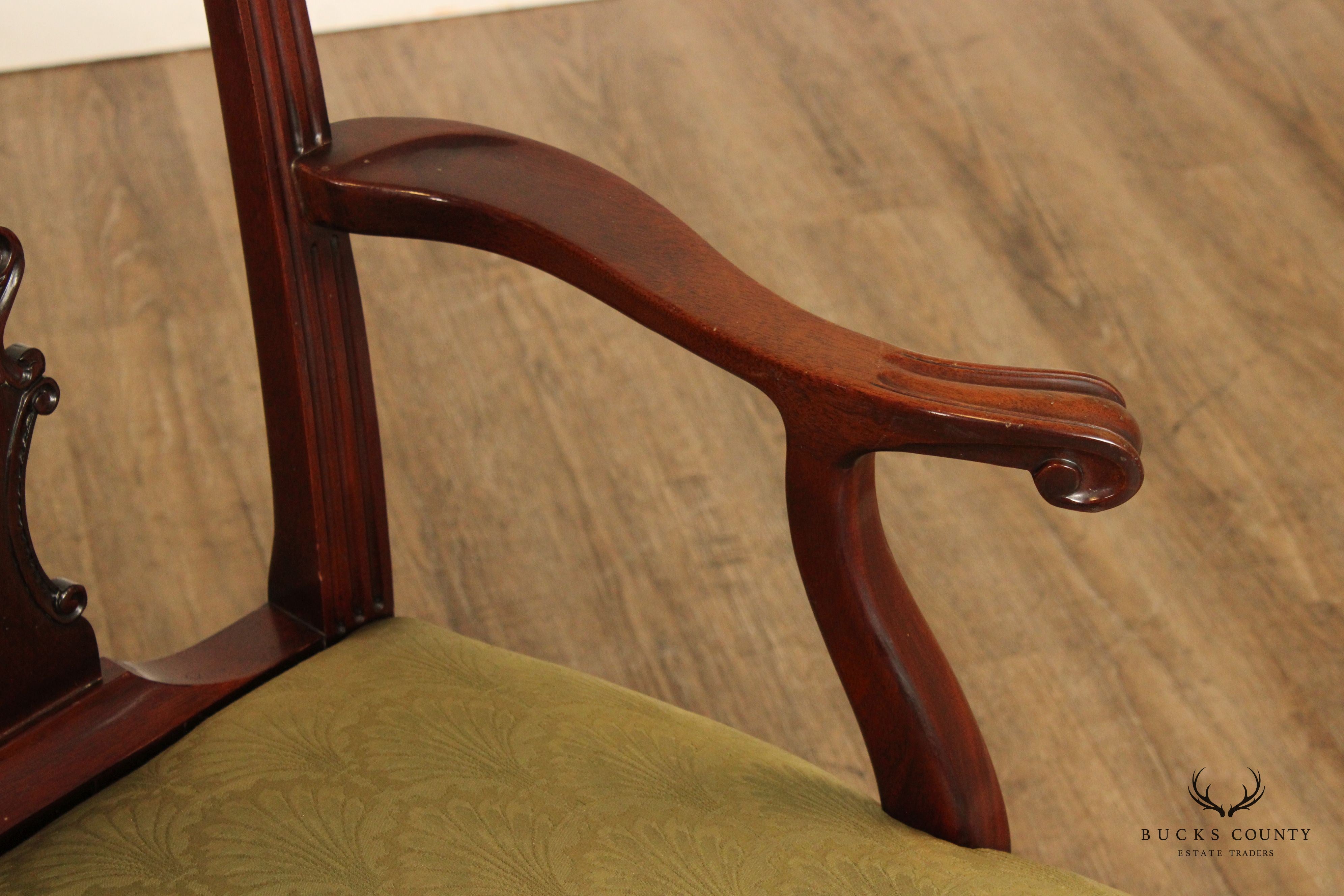 Kindel Furniture Irish Georgian Set of Eight Mahogany Dining Chairs