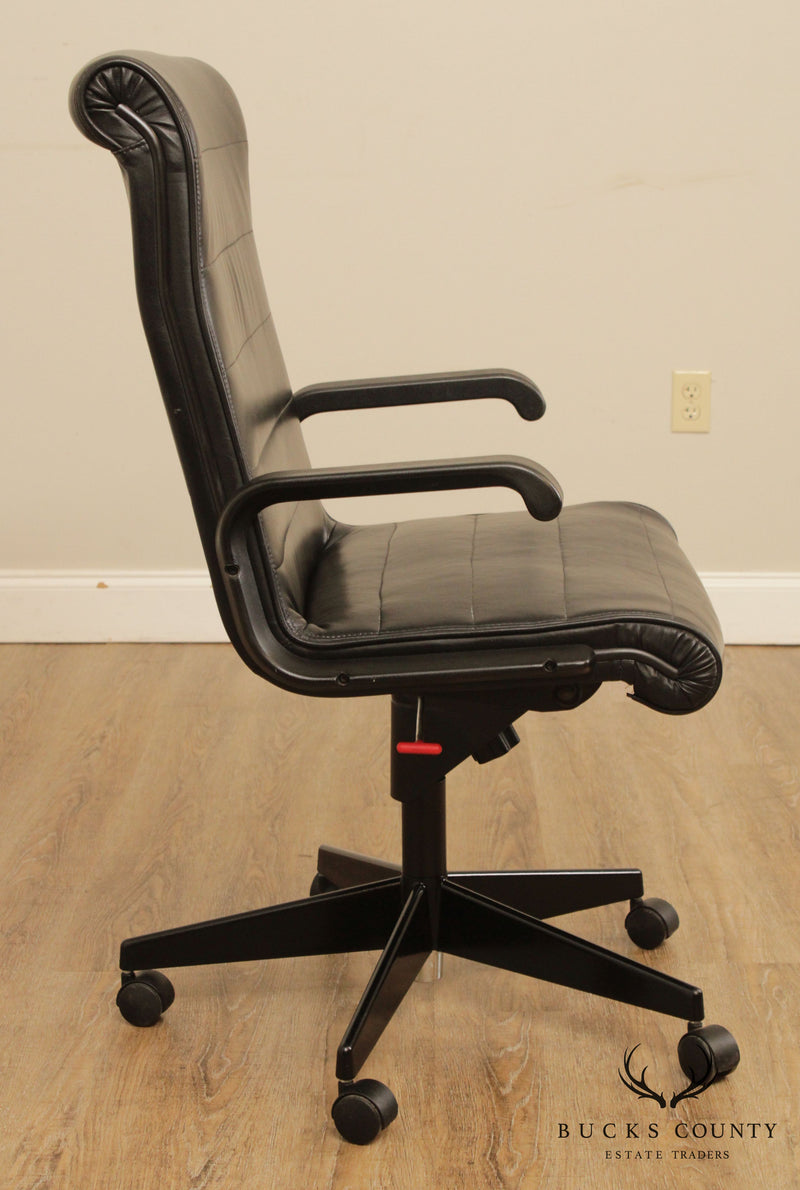 Quality Modern Black Leather Desk Chair