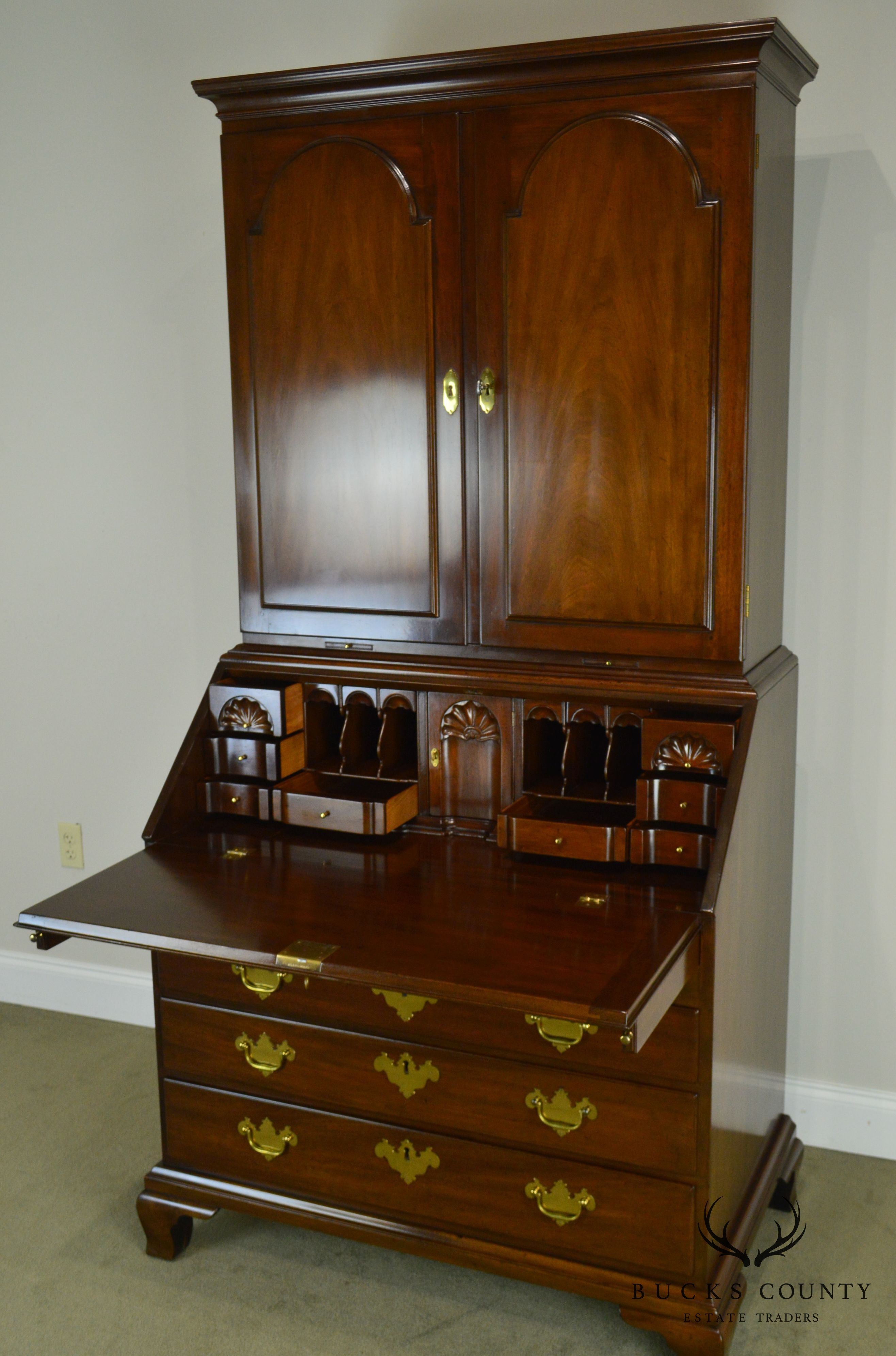 Kittinger Historic Newport Collection Mahogany Chippendale Secretary Desk