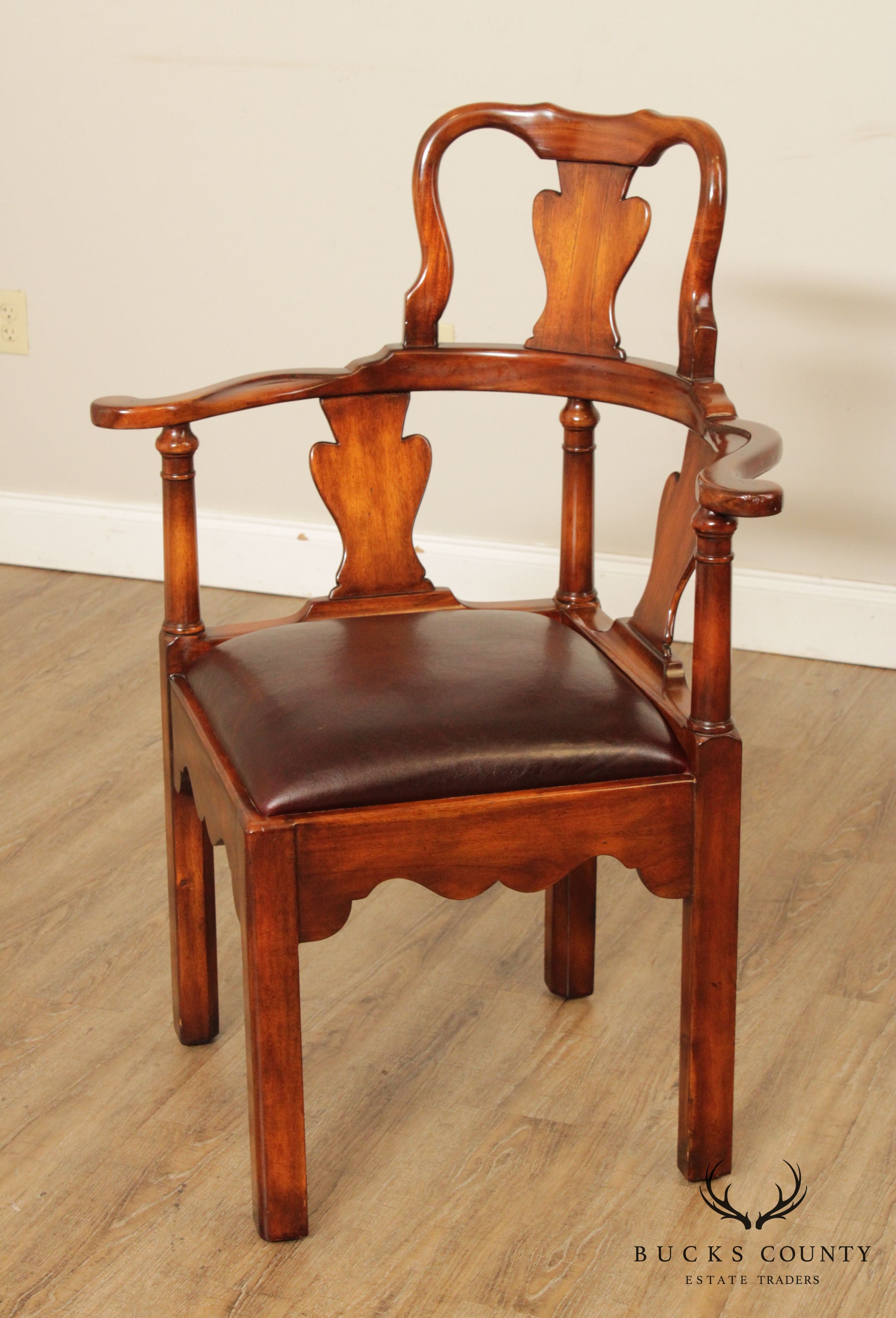 Theodore Alexander Chippendale Style Mahogany Corner Chair