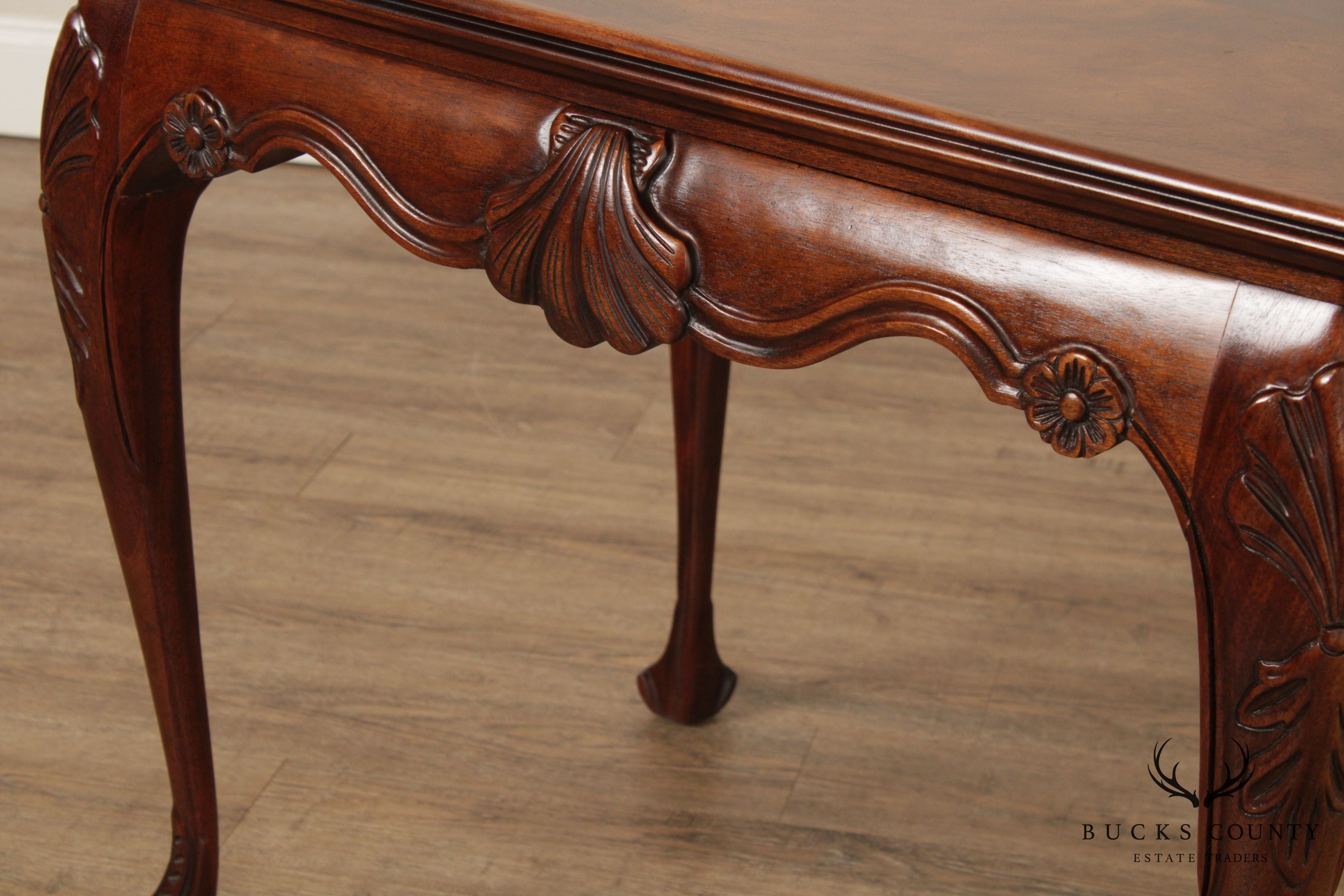 Baker Stately Homes Collection Irish Georgian Carved Mahogany Tea Table