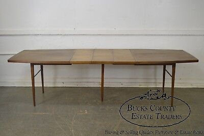 Paul McCobb for Calvin Mid Century Modern Walnut Dining Table w/ 3 Leaves