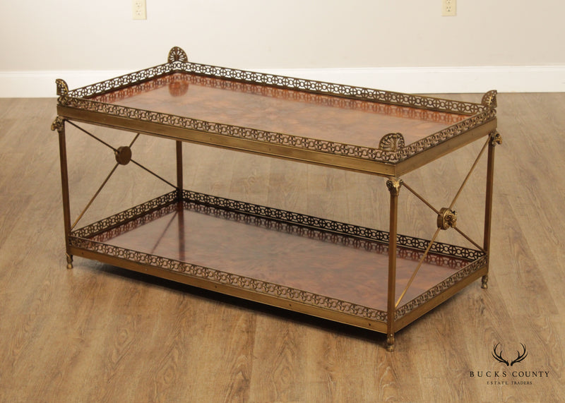 Theodore Alexander 'Althorp' Regency Style Mahogany and Brass Two Tier Coffee Table