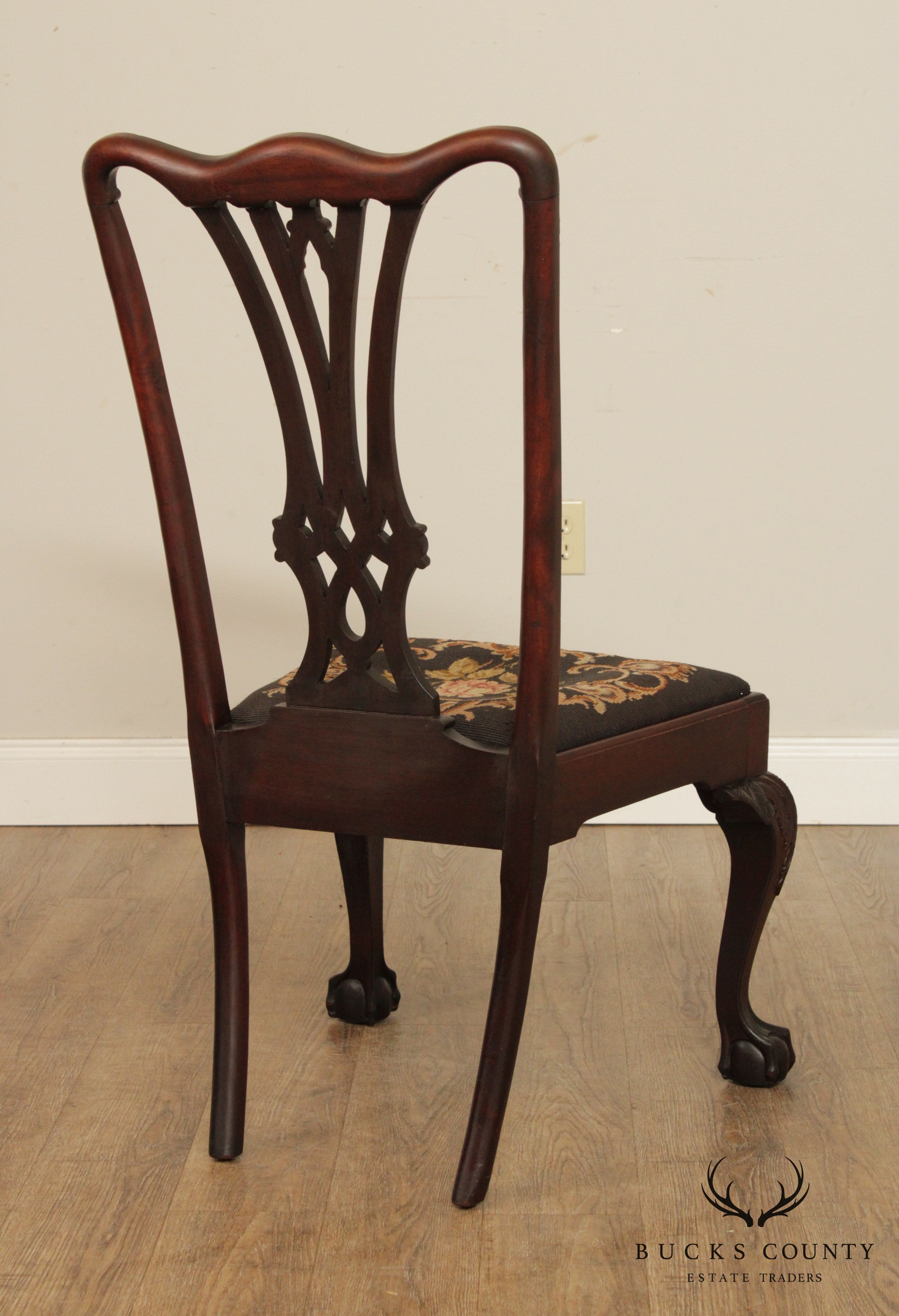 Chippendale Style Antique Mahogany Ball & Claw Side Chair