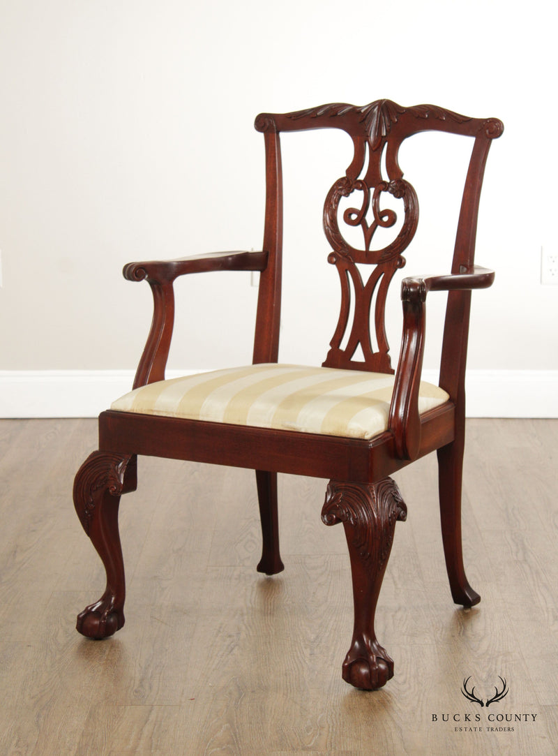 Baker Furniture Chippendale Style Carved Mahogany Armchair