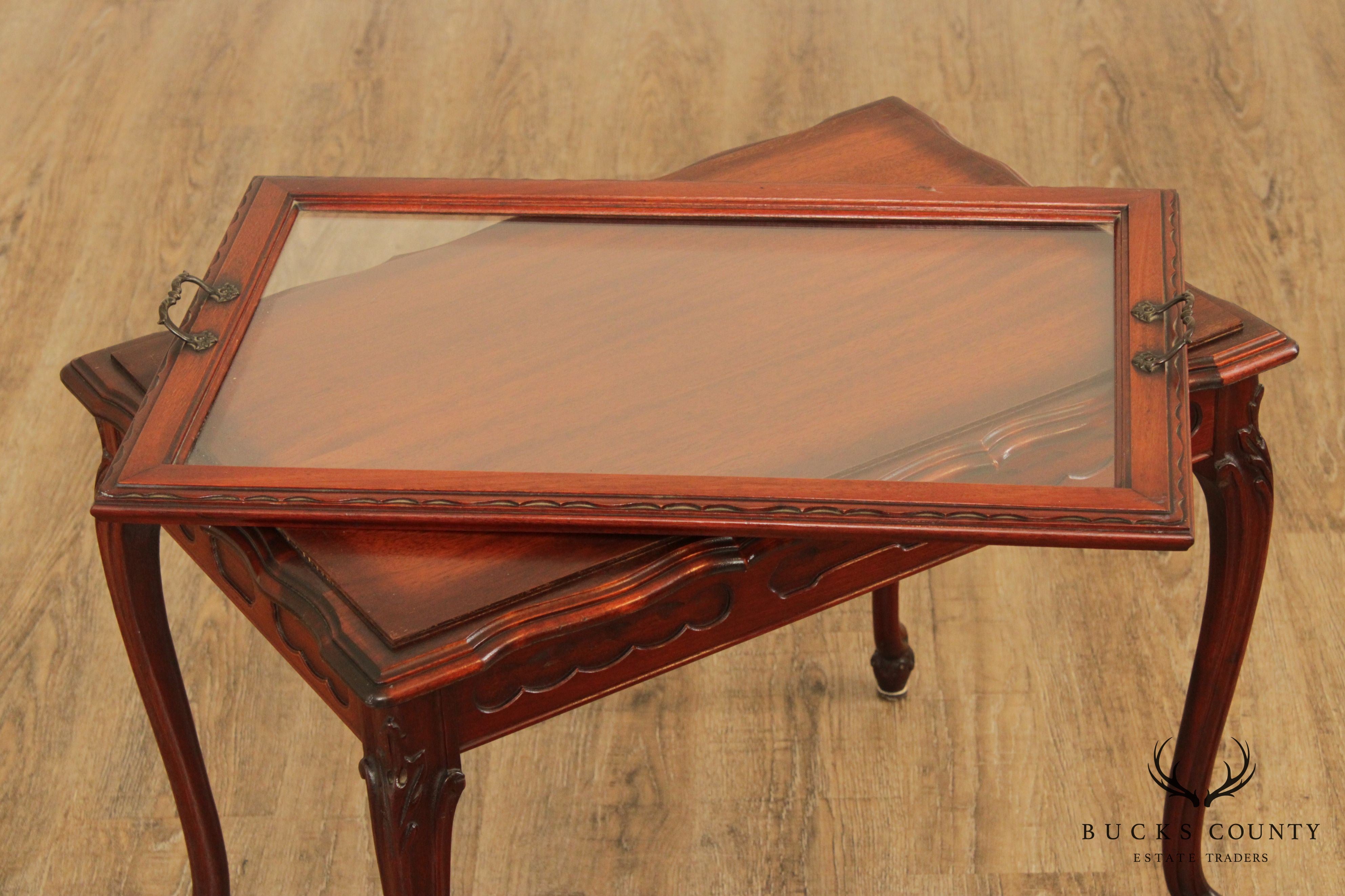 1930 French Style Mahogany Tray Top Coffee Table