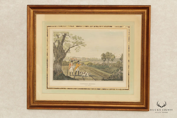 Antique English 'Partridge Shooting Near Windsor' Engraving, After Robert Havell