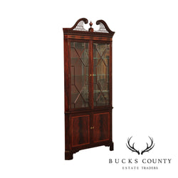 Stickley Flame Mahogany Chippendale Style Corner Cabinet (B)