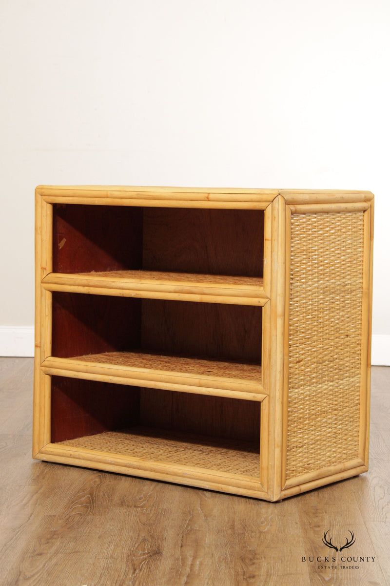 Vintage Wicker and Bamboo Etagere